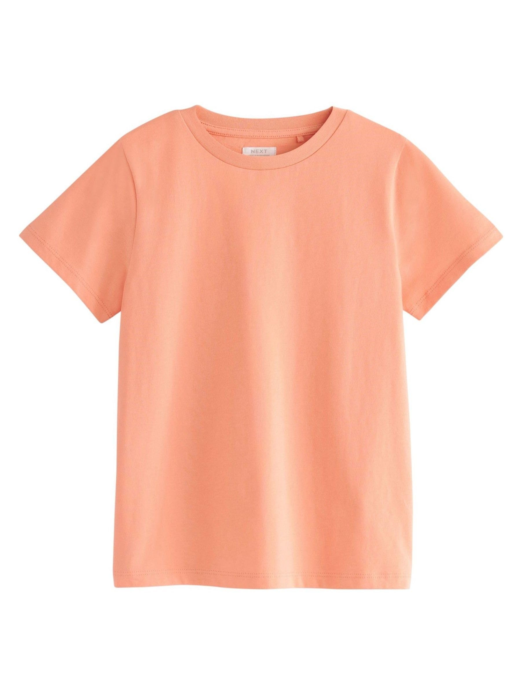 NEXT Mädchen Einfarbige T-Shirts in Pastelltönen, 7er-Pack