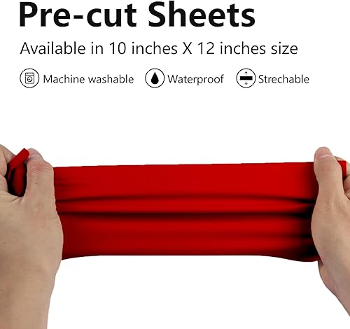 Miniatura 3 de Paquete de vinilo de transferencia de calor HTV rojo paquete de 10 hojas de 12 x 10 pulgadas - Vinilo rojo para planchar para camisetas, vinilo de