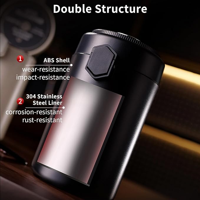 Frasco Hermético para Café ZUWIT 600 ml Acero Inoxidable Negro miniatura 3