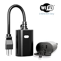 Vista 7 de New One Enchufe de atenuación inteligente para exteriores, IP65, impermeable, WiFi, regulable, inteligente, compatible con Google Assistant, Alexa