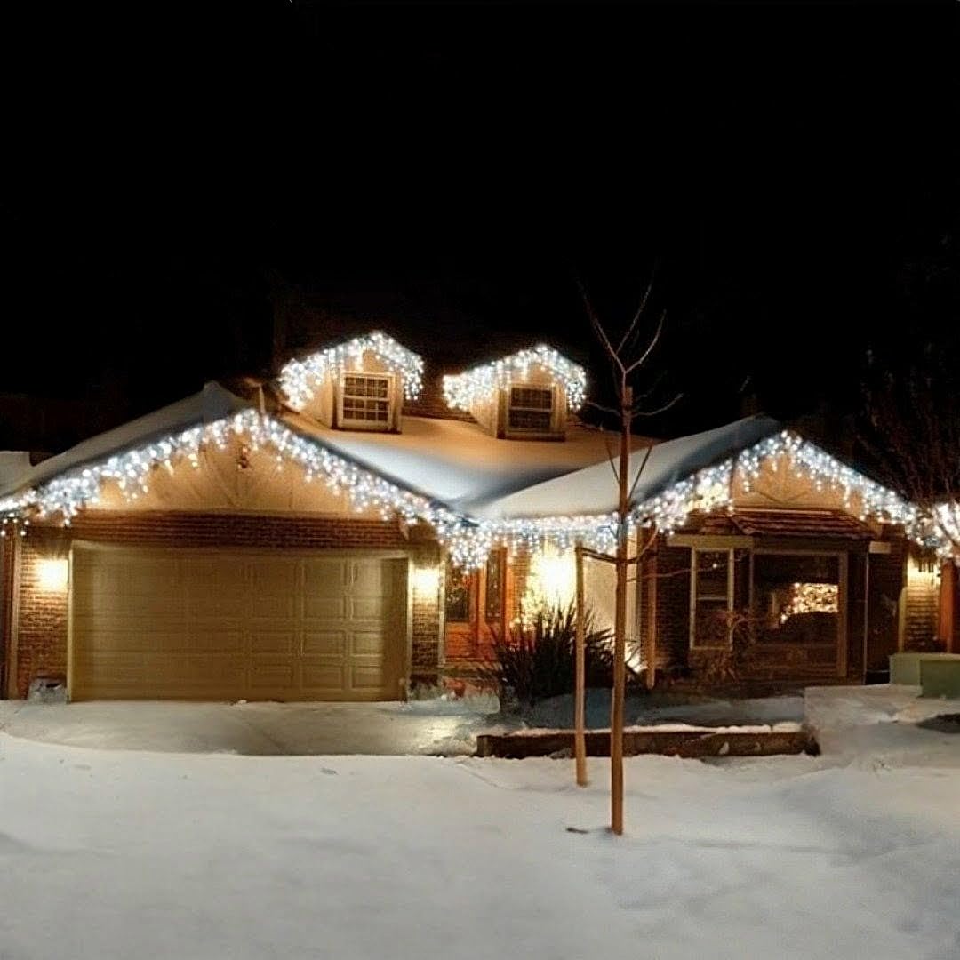 Best Artificial Bright White Christmas Connectable Icicle String Lights Outdoor Waterproof With 8 Multi-Function, Timer & Memory (, 20M)