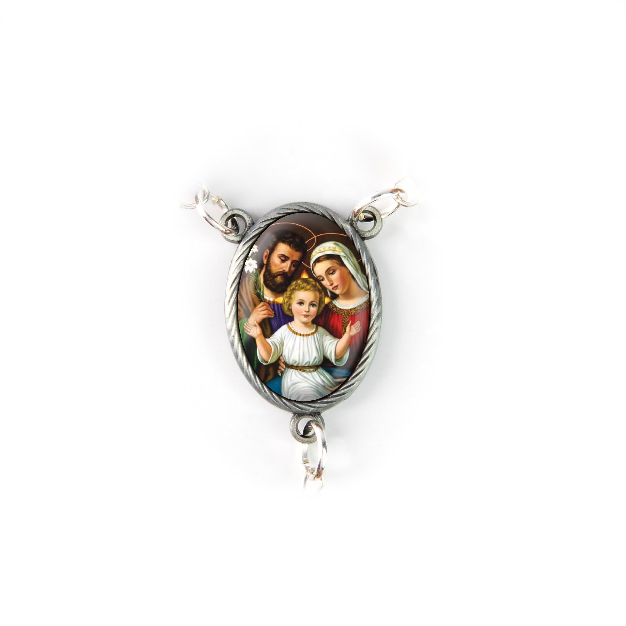 Olive Wood Car Rosary For Rearview Mirror From The Holy Land Of Bethlehem - Auto Rosary With Holy Family (Dark) Medal & Crucifix Cross Charm - 7