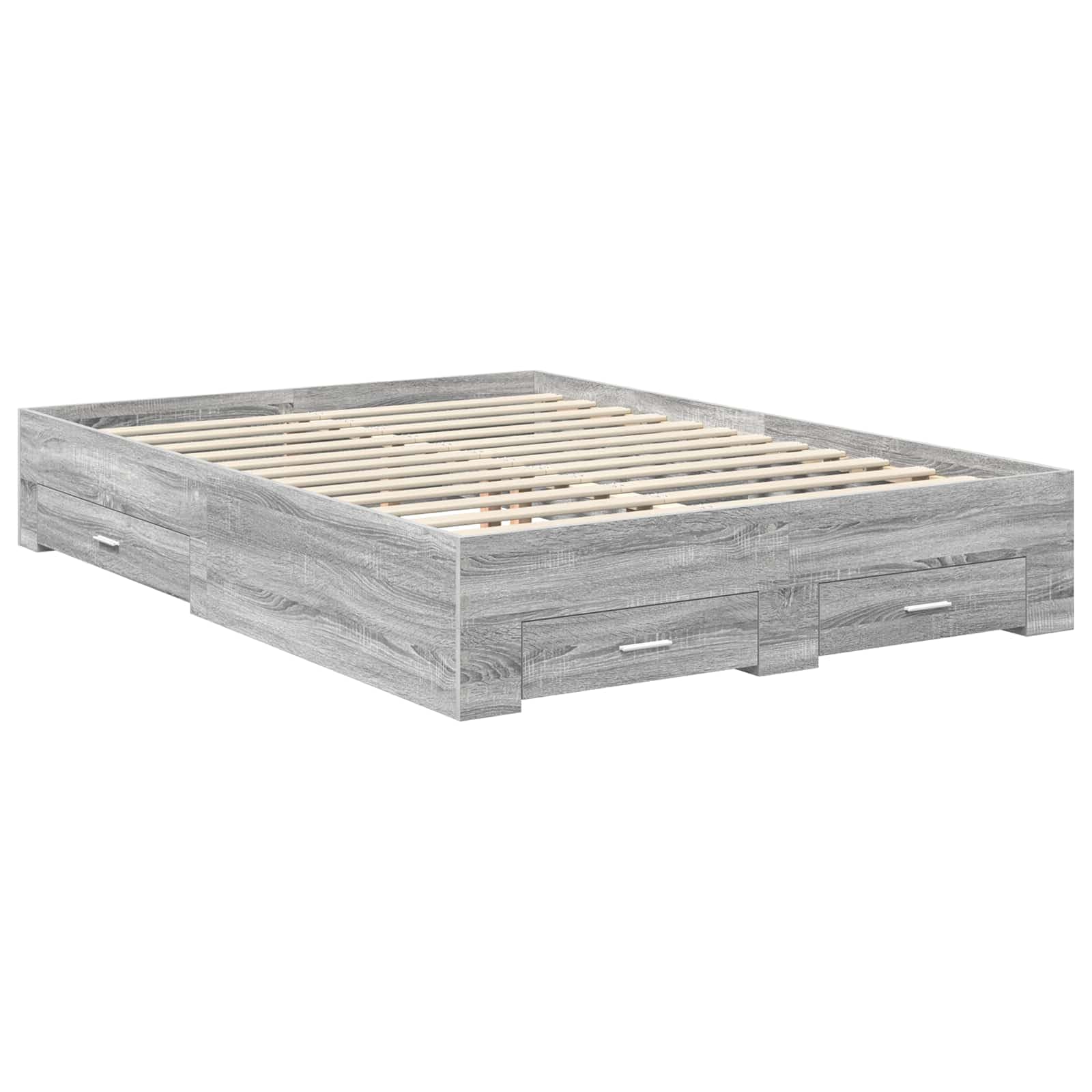 vidaXL Estructura de Cama con cajón con cabecera Madera contrachapada, Diseño de Dormitorio Moderno, soluciones de Almacenamiento, Cama Elegante, área de Descanso útil, Muebles con Estilo