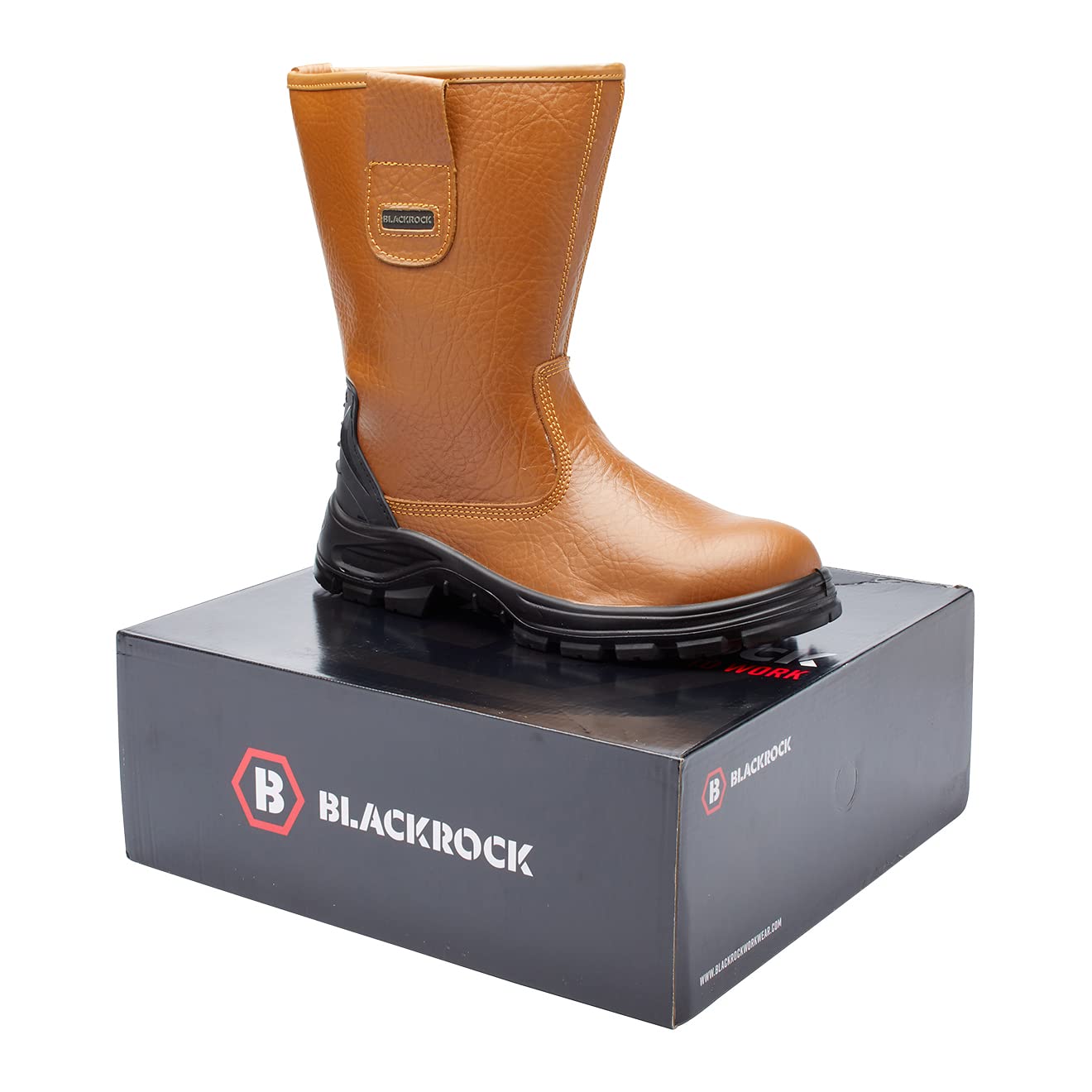 Blackrock S1-P SRC Safety Rigger Work Boots, Mens & Womens, Steel Toe Cap, Tan Leather, Safety Shoes, Protective Midsole, Gardening Boots, Work & Utility Footwear, Construction - Size 9 12 61sO9maV+yL. SL1320