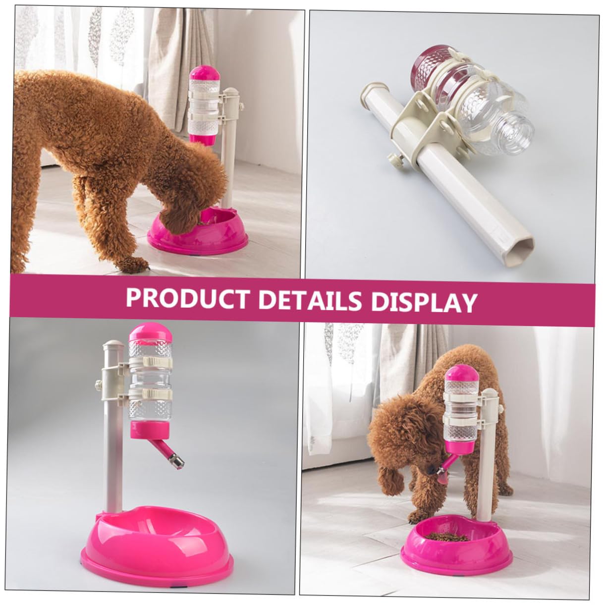 Alimentador Automático para Mascotas Bebedero y Comedero Regulable en Tamaño, Capacidad 500ml, Material PP y PVC, Adecuado para Perros y Gatos