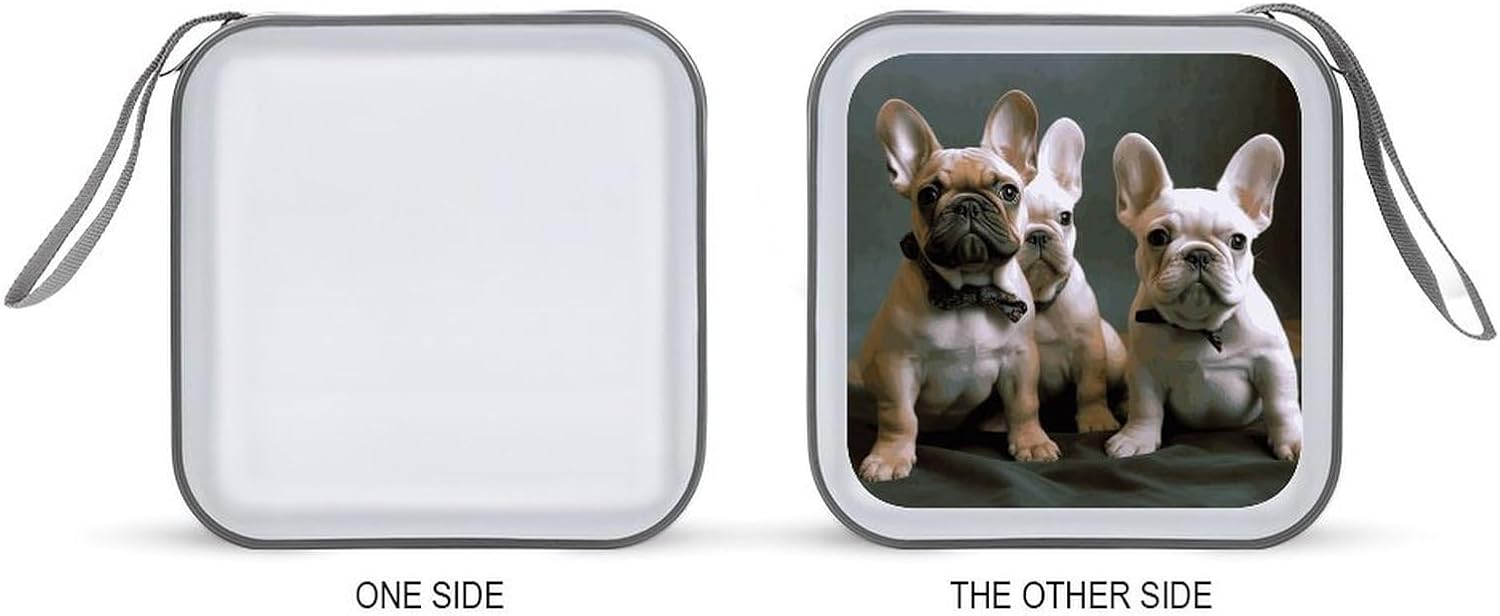 French Bulldog Puppies CD Case CD Storage Box DVD Sleeves