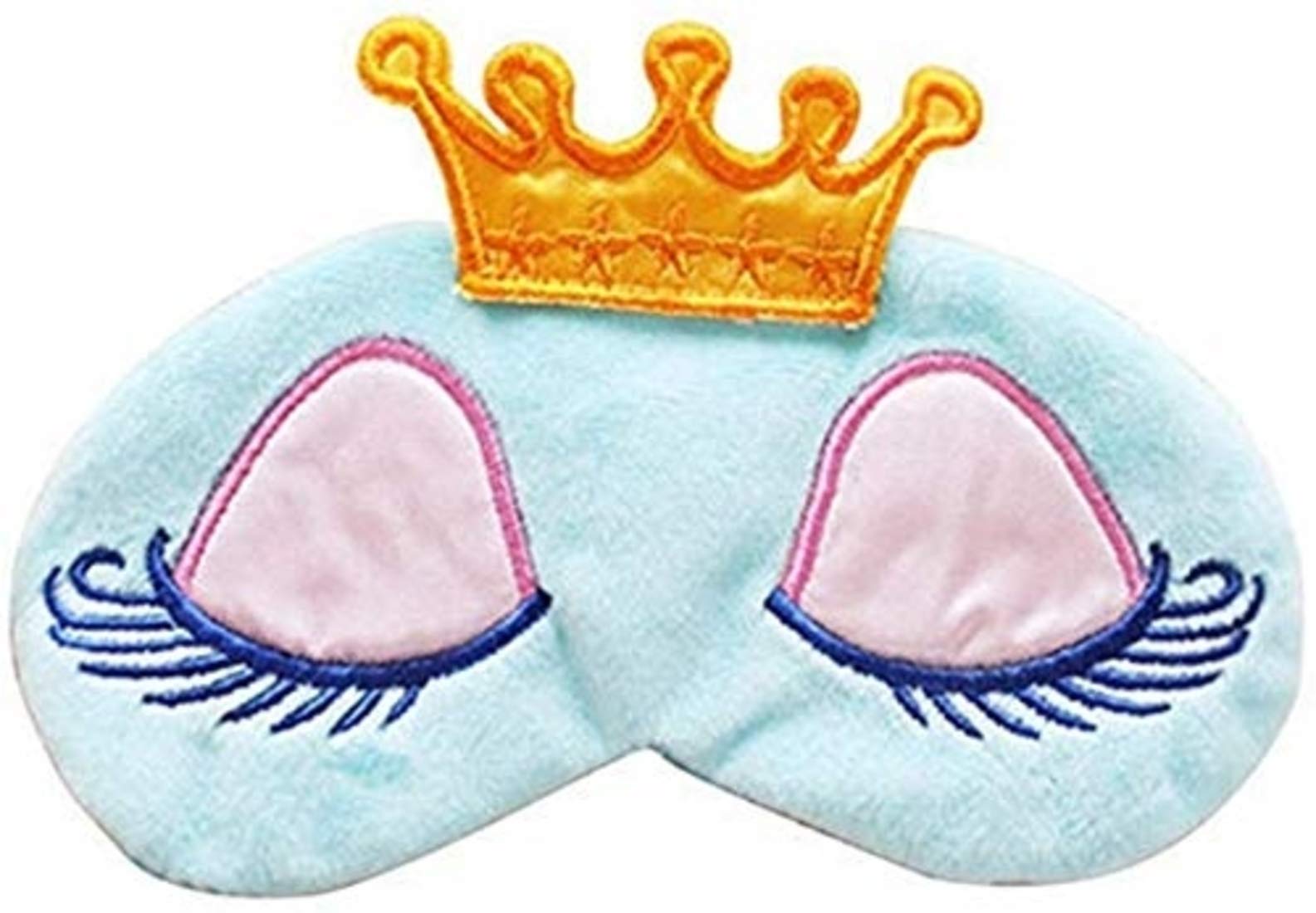Cartoon Long Eyelash Sleeping Beauty Crown Sleeping Eye Mask Eyeshade Blue