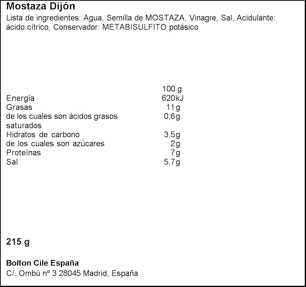 Maille - Mostaza Dijon Original 215 g