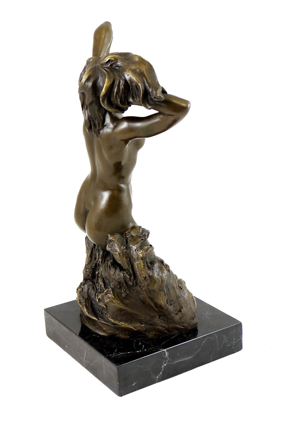 Kunst & Ambiente - Baigneuse (1880) / Frauenakt - signiert - Auguste Rodin Skulpturen Kaufen - Deko Figuren - Erotik Büste - Nackte Frau edel - Wohndeko in Bronze