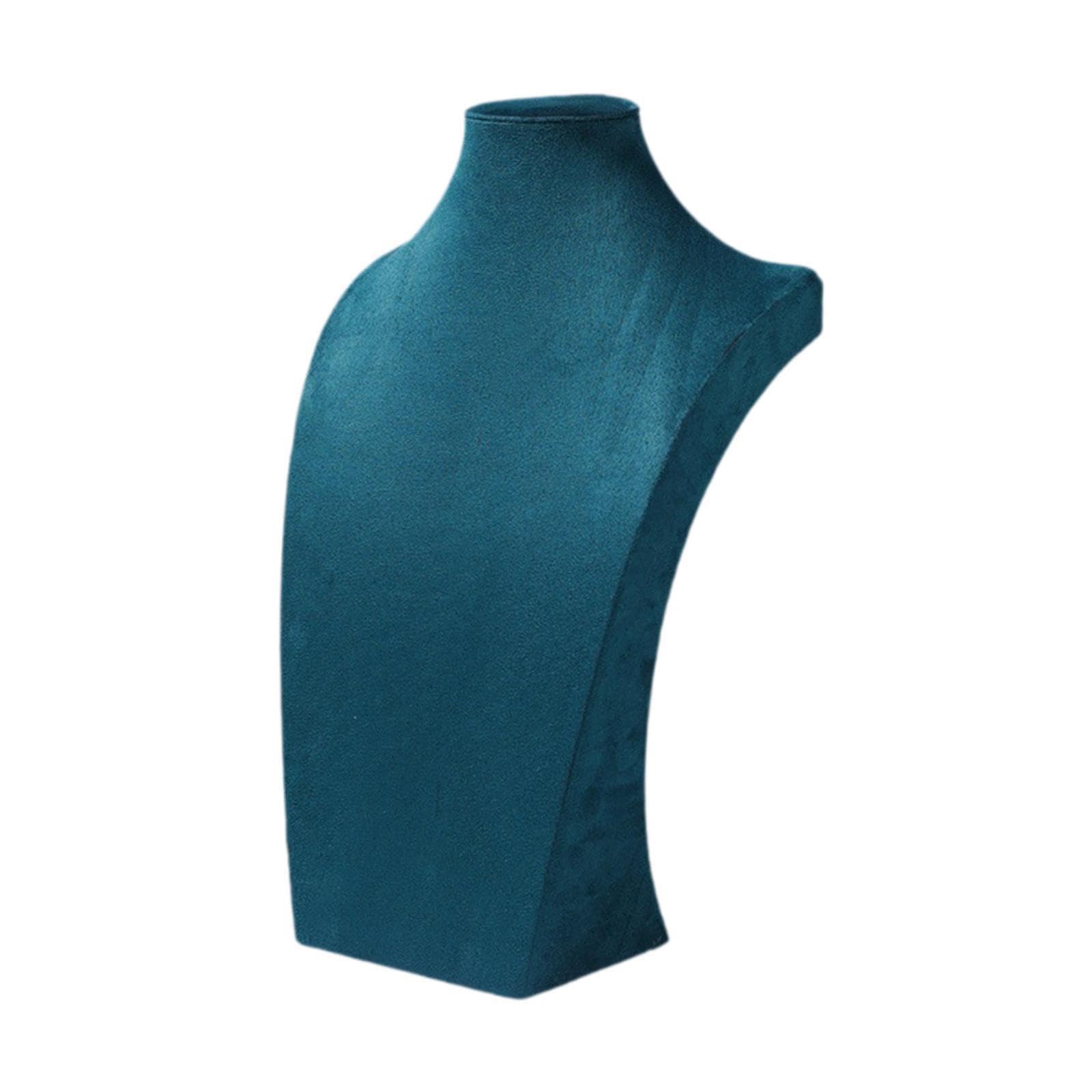 PIXZCSA Charming Jewelry Display Stand Velvet Bust Necklace Holder Stand Showcasing Beautiful Accessories Covered In Velvet Wooden Interior Jewelry Mannequin, Green, 40cm