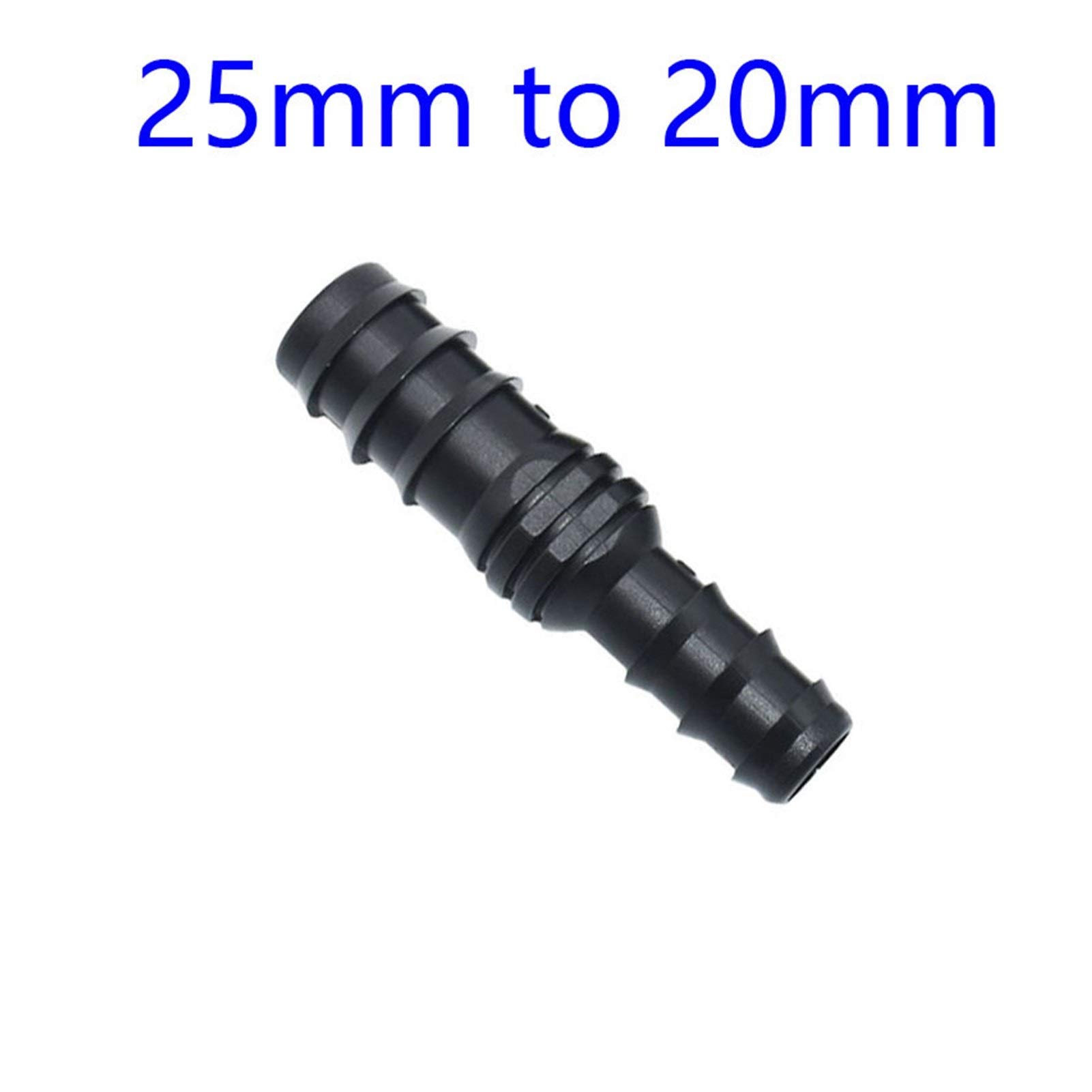 Accesorios para mangueras de jardín Riego por manguera de 25 mm a 3/4 a 1/2 del encogimiento de púas conjunta de 20 mm a 16 mm Manguera de jardín Conexión de tubo recto 50 ( Color : 25mm to 20mm )