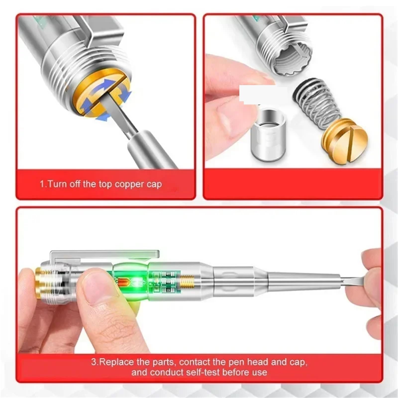 Spannungsmesser 6er-Pack Intellinter Spannungsprüfstift, Induktions-Leistungserkennungsstift, Stromzähler, Schraubendreher, Anzeiwerkzeug