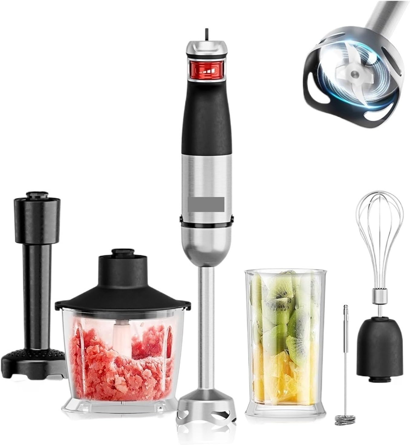 Fit for 6-in-1 Electric Hand Held Stick Blender - Powerful 1500W Immersion Blender with Stainless Steel Blades for Home & Kitchen Use(AU PLUG_6 IN 1)