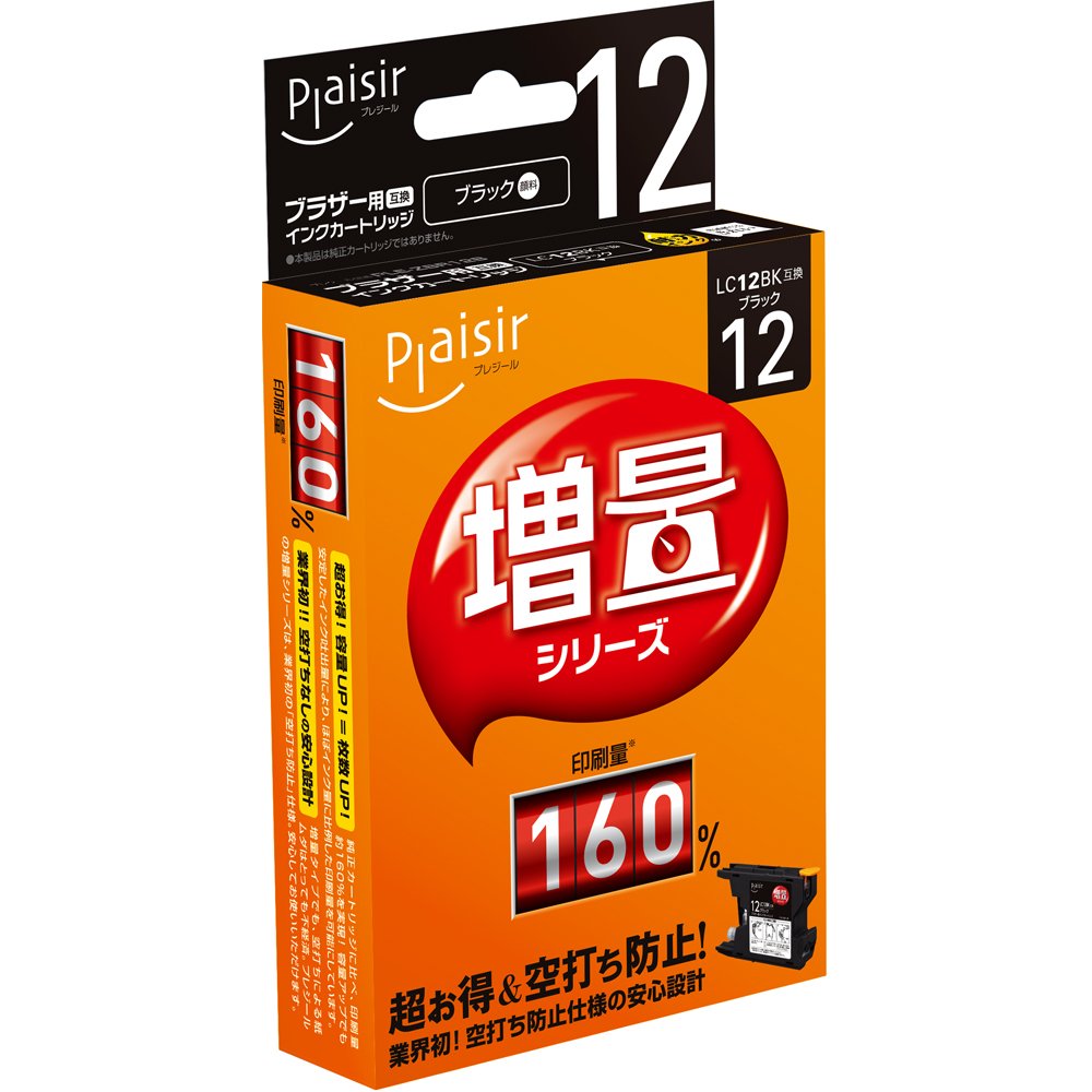 18個 Plaisir PLE-ZBR12B  互換インク ブラザーLC12BK Amazon.co.jp: プレジール ブラザー LC12BK対応互換インク ブラック