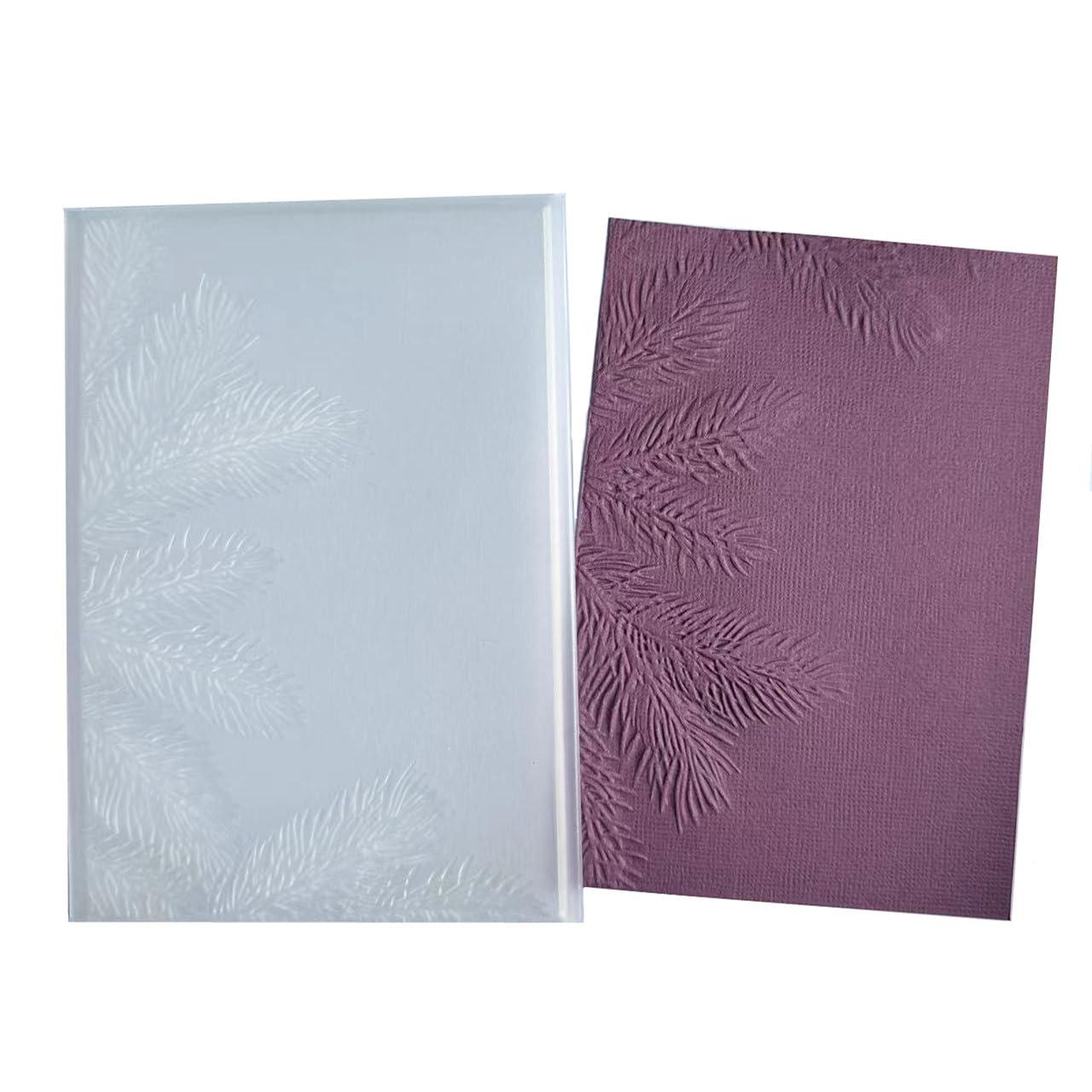 arriettycraft 3-D Evergreen Leaves Plastic Embossing Folders for Card Making or Journaling Christmas Pine Leaves Embossing Folder for Paper Crafting