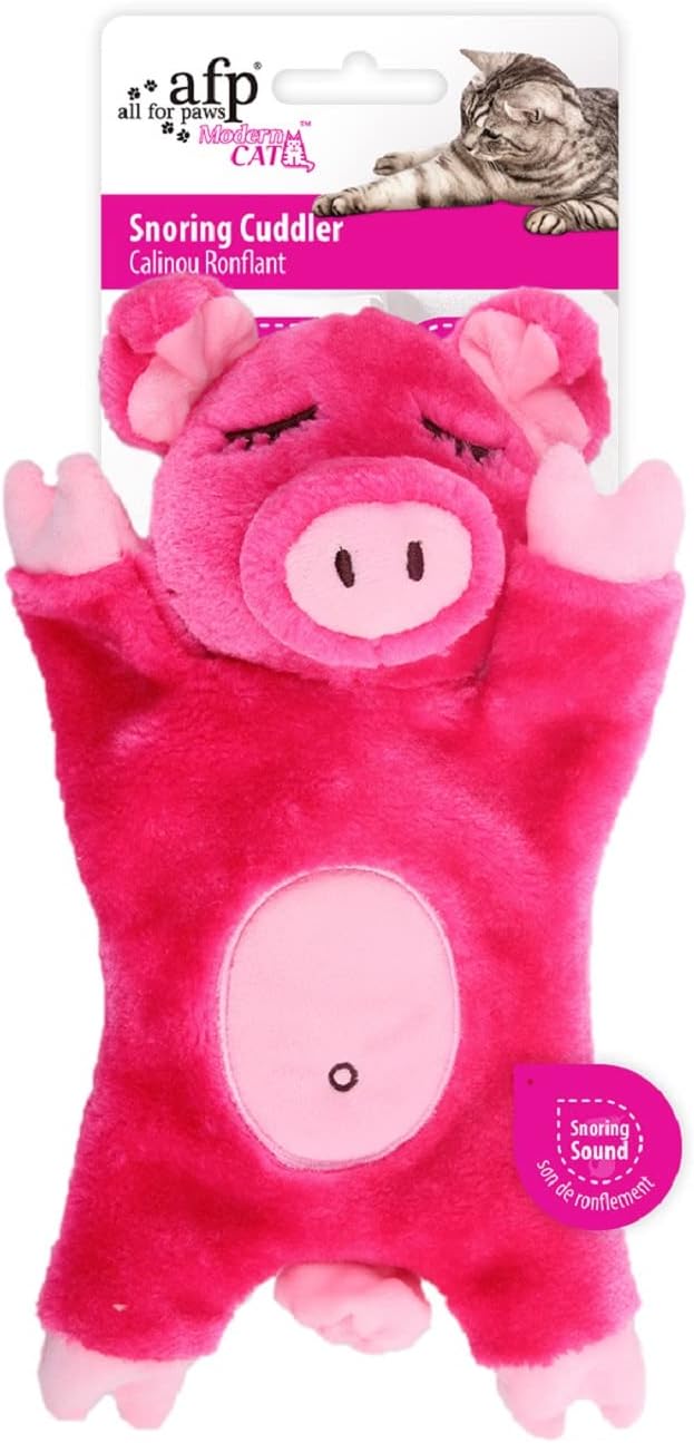 ALL FOR PAWSCat Snoring Soothing Toy Kitty Plush Cat Toy, Calming Kitten Purring Toys, Cat Anti Anxiety Snuggle Pillow Toy Comfort Your Kittens