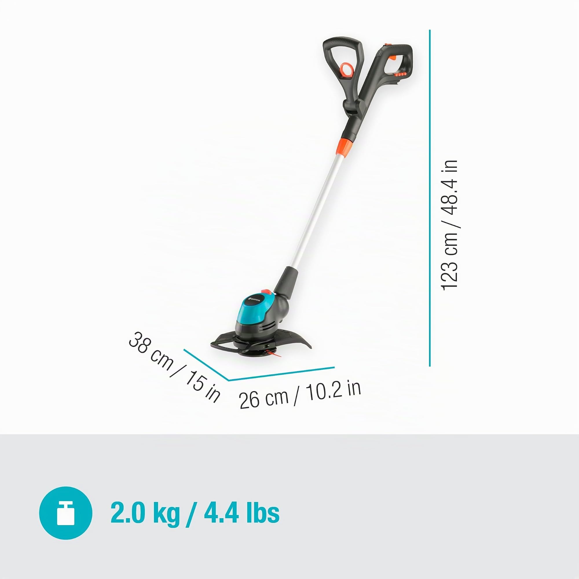 Gardena Coupe-bordures EasyCut 23/18V P4A - sans chargeur ni batterie : Puissant, Léger, Télescopique, Tête inclinable, Sans fil (14700-55)
