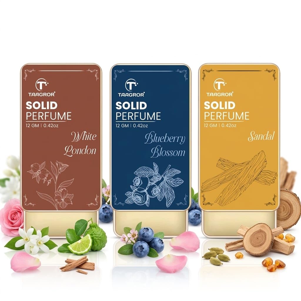 Solid Perfume, White London, Blueberry Blossom & Sandal, 12 GM Each, Pack of 3 (white london,sandal,blueberry blossom)-picture-41