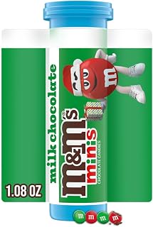 M&M's Holiday Milk Chocolate Minis Size Christmas Candy Bulk Tube, Christmas Stocking Stuffers, 1.08 oz (Pack of 24)