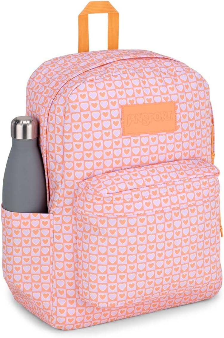 JanSport SuperBreak Plus Backpack with Padded 15-inch Laptop Sleeve and Integrated Bottle Pocket - Spacious and Durable Daypack for Work and Travel - Hyped Hearts Pink - Image 4