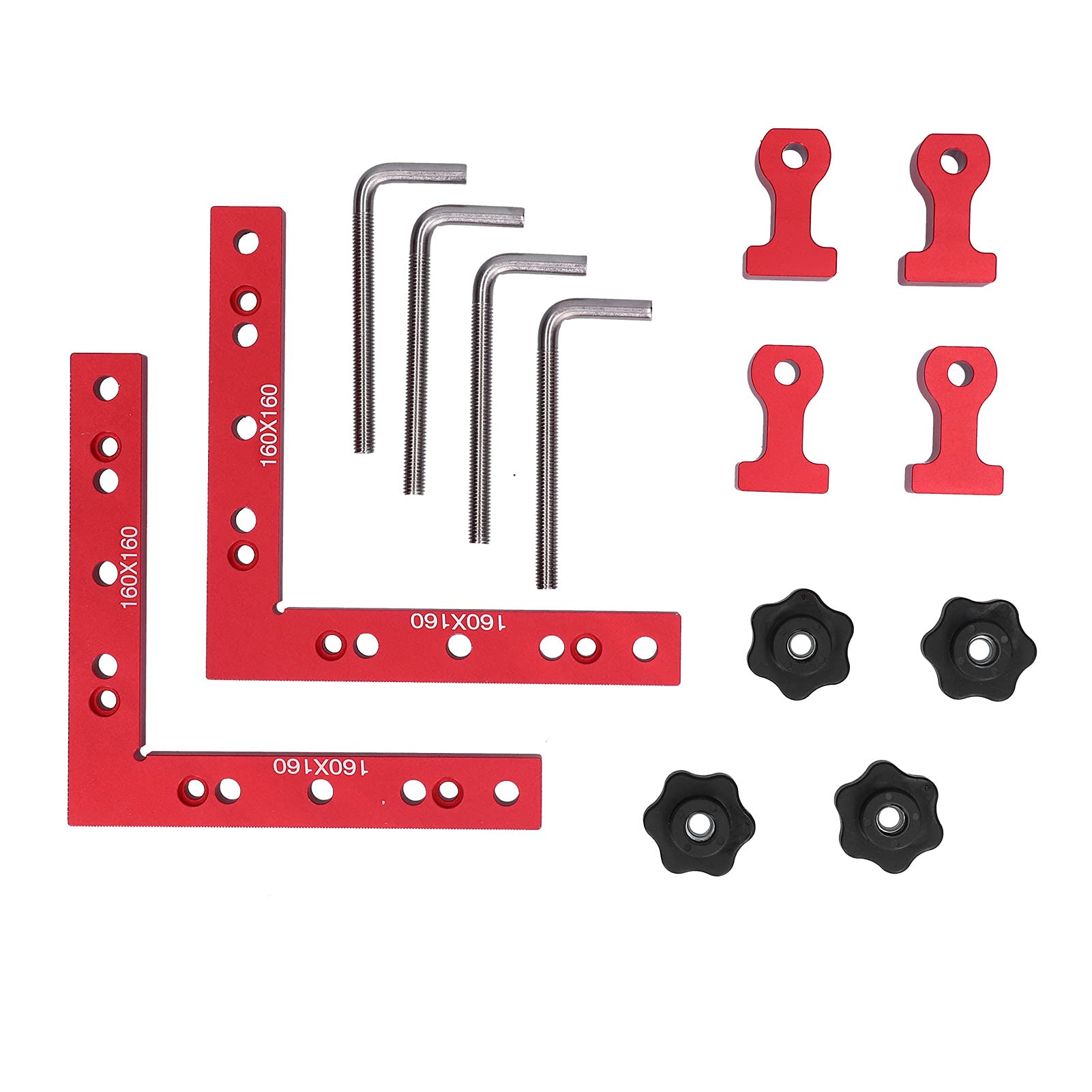 Herramienta de sujeción de carpintero, accesorio de carpintería de aluminio duradero de 90°, 160x160mm