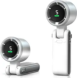 Ventilador Portátil Recarregável AQWS - Mini Ventilador Sem Fio Dobrável com Display Digital, 5 Velocidades de Vento, Ventilação Eficaz - Ideal para Casa, Escritório e Atividades ao Ar Livre