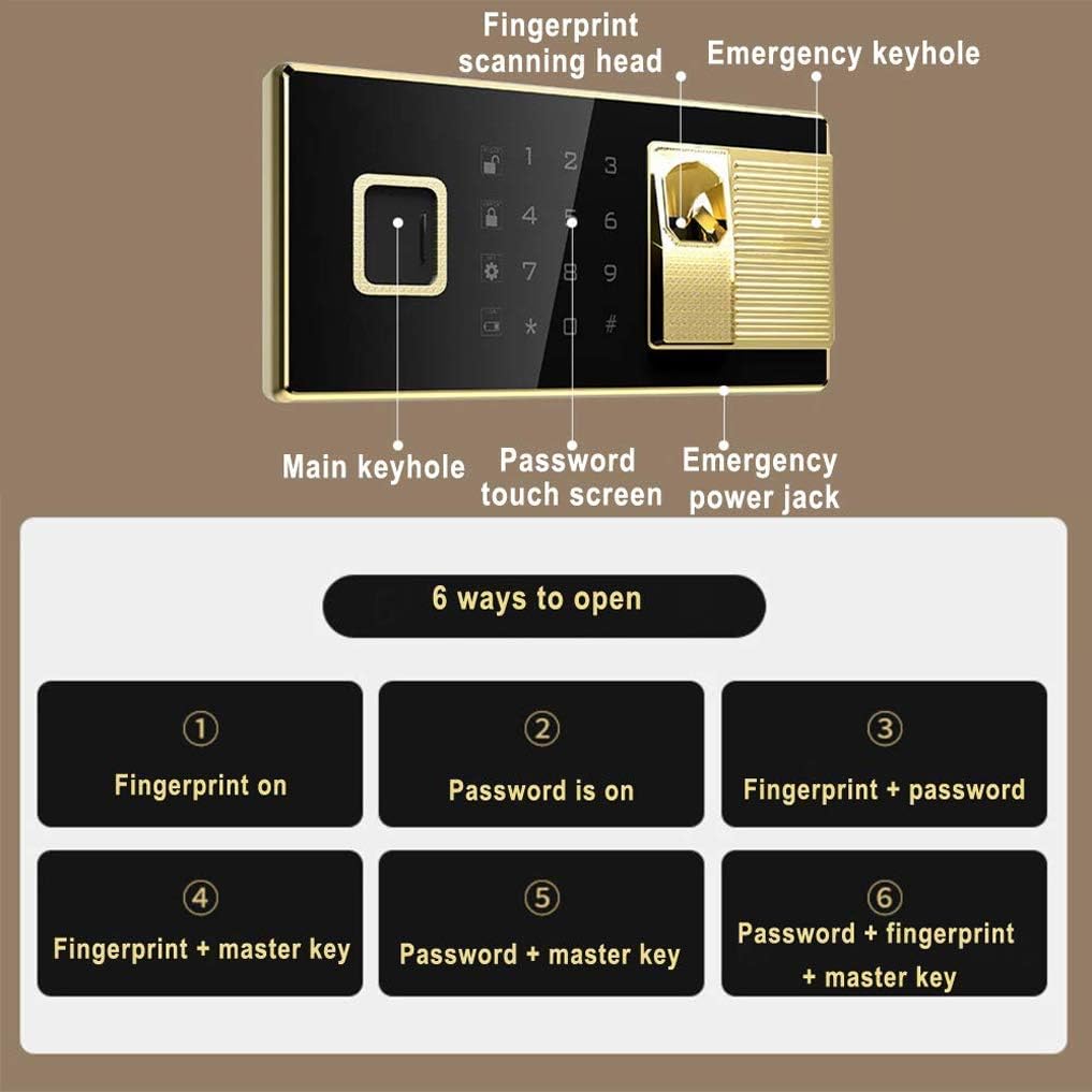 Sejf Bezpieczeństwa, Ognioodporny Cyfrowy Zamek Szyfrowy Odcisków Palców - Sejf Biometryczny Z Systemem Blokowania Odcisków Palców I Mocowaniem Do ściany - Furniture Safea(Color:B)