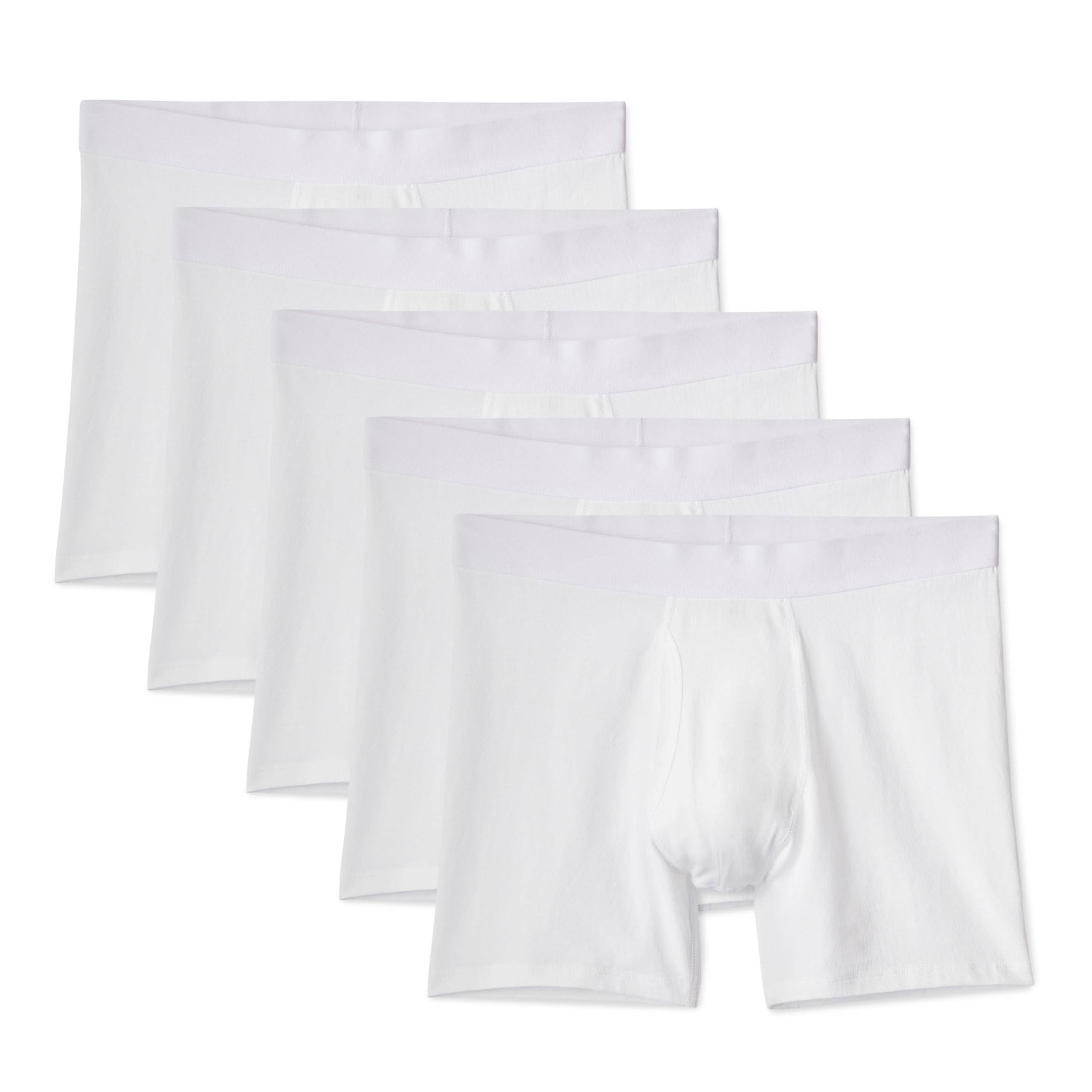 Amazon Essentials Men's Stretch Cotton Boxer Brief Underwear, Pack of 5, White, XX-Large