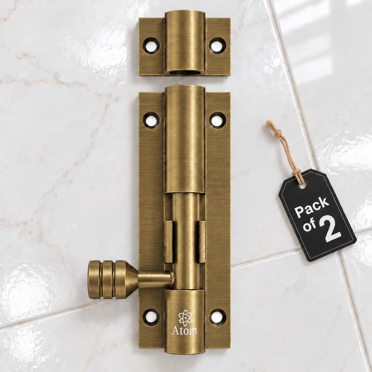 Atom 8 Inch Tower Bolts - Antique Finish (Pack of 4) -10
