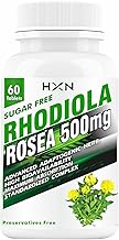 HXN Rhodiola Rosea 500mg Extract, With Piperine (95%). Standardized Adaptogenic Herb for Stress & Mood Support -60 No Sugar Tablets (Pack 1)