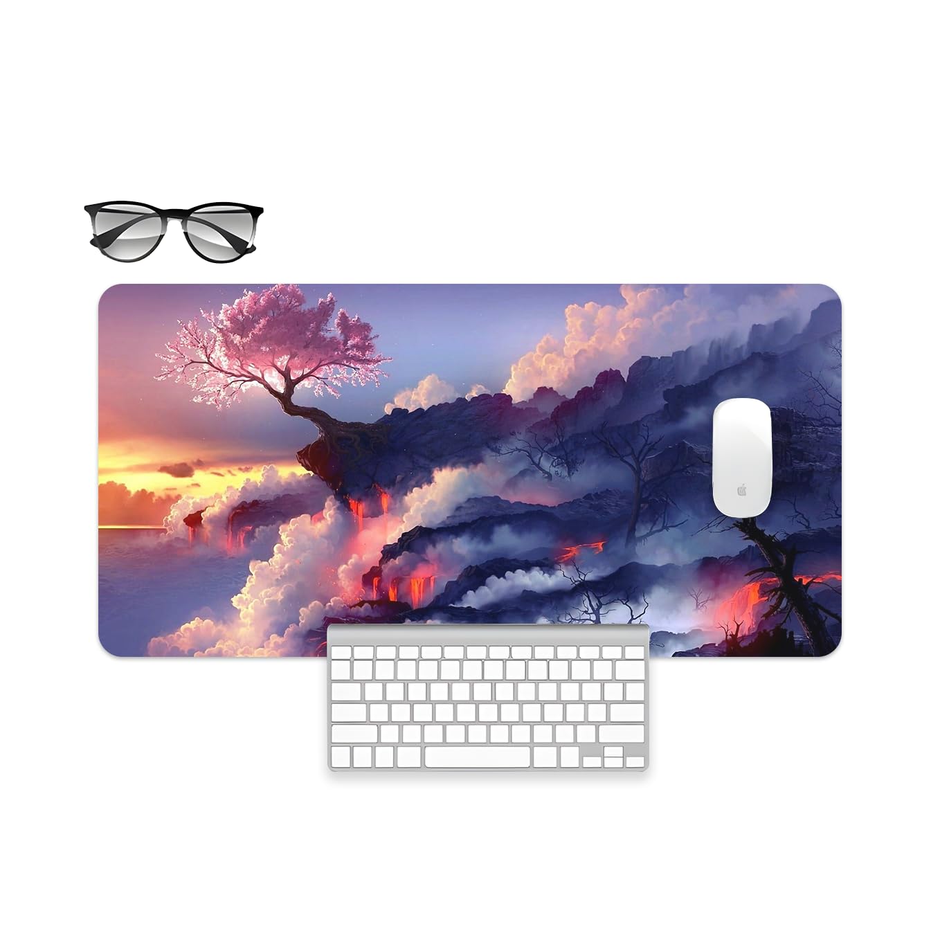 SoulAbiti Sakura Cherry Tree Cloudy Art Mouse Pad - 23.6 x 11 Inch Desk Pad - Gaming and Workstation Mat for Anime Landscape Enthusiasts - Non-Slip Rubber Base - Smooth Surface for Precise Control (B0CL94H1X6) Amazon Price History, Amazon Price Tracker