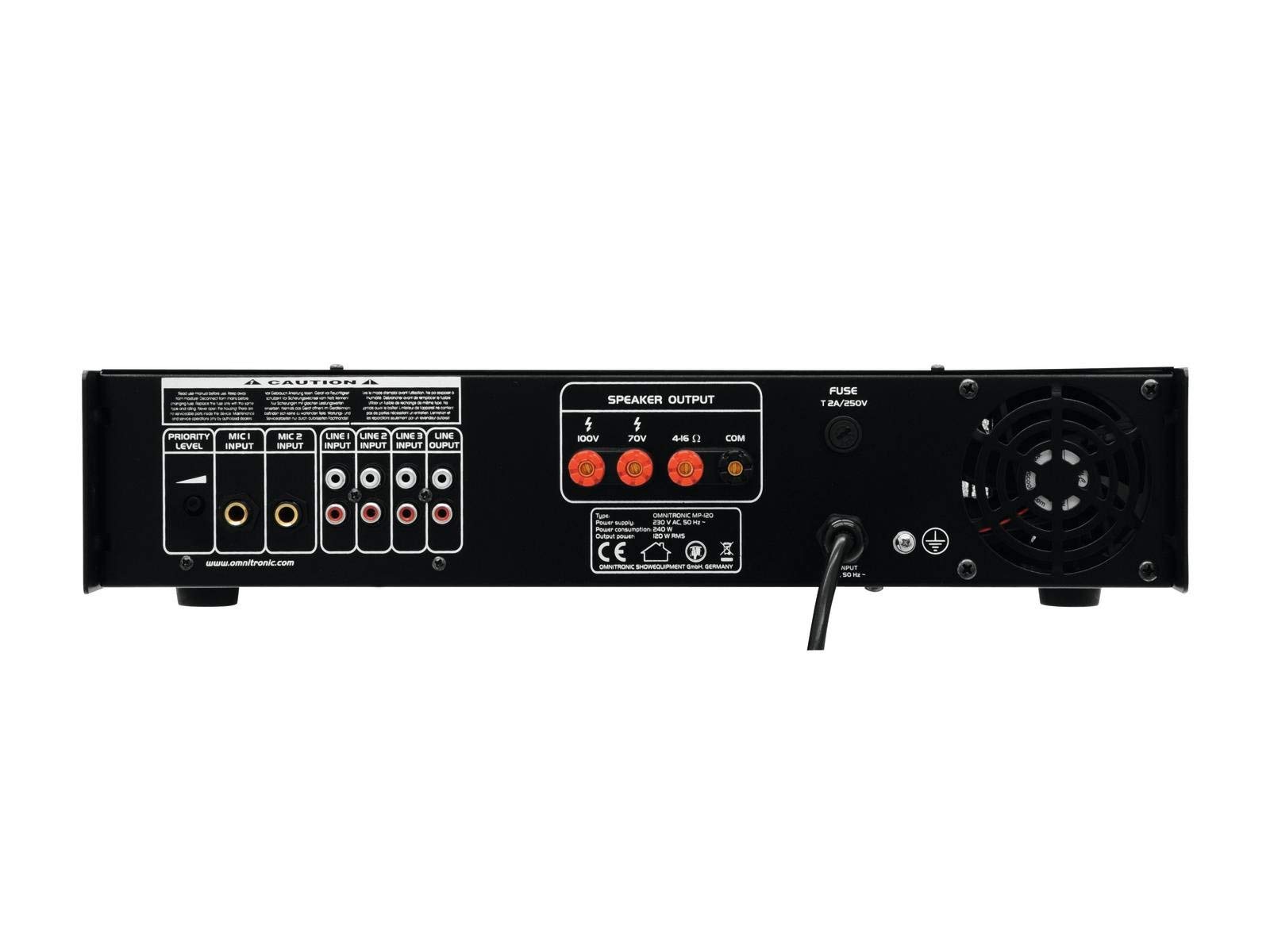 OMNITRONIC MP-120 ELA-Mischverstärker | ELA-Mono-Mischverstärker, 120 Watt