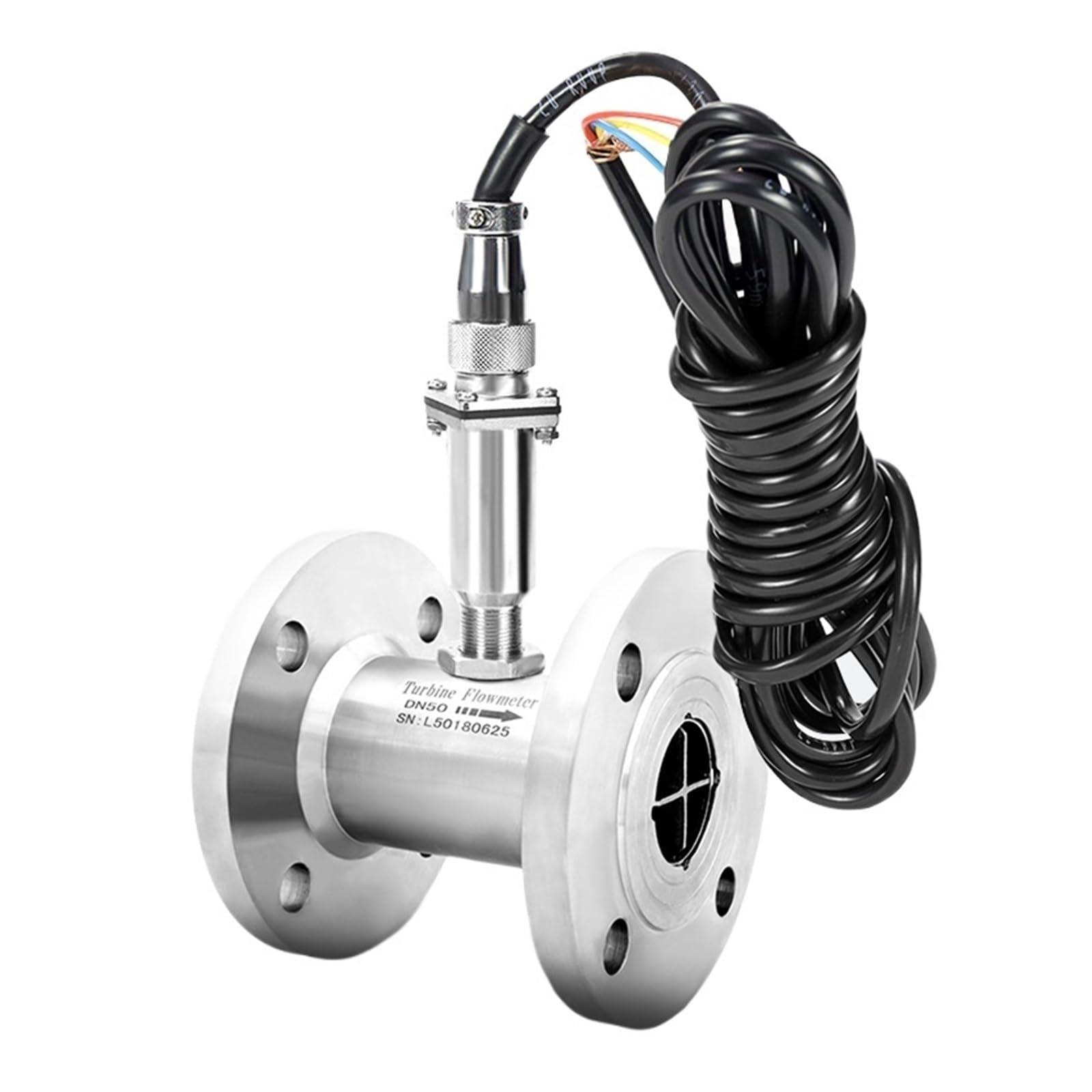 BALYDLUL Connected Turbine Flowmeter 4-20mA Pulse Output Liquid Control Flowmeter(DN50)