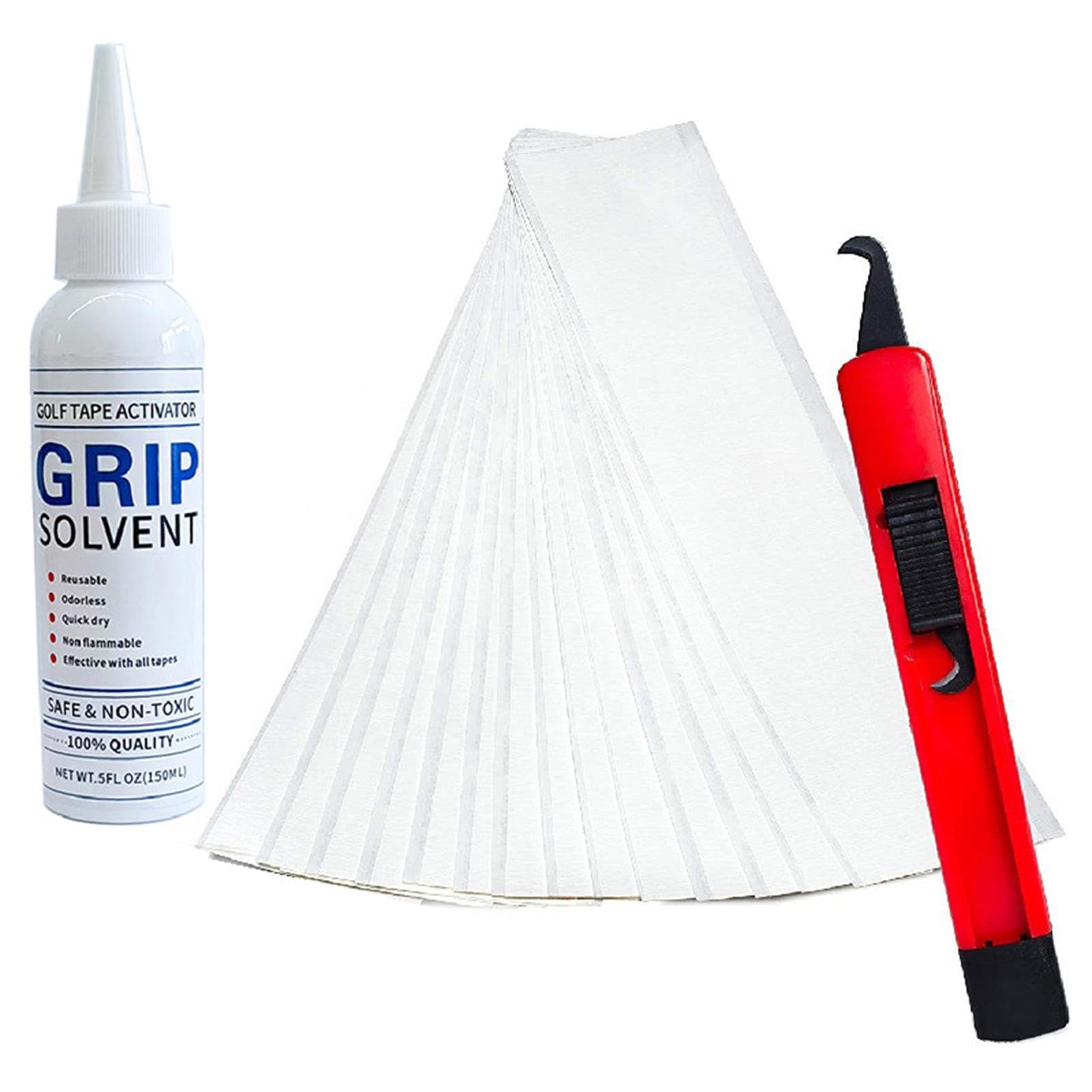 Grip Solvent Golf Grip Tape Strips - Set di ricambio per mazze da golf, kit per riparazioni di golf