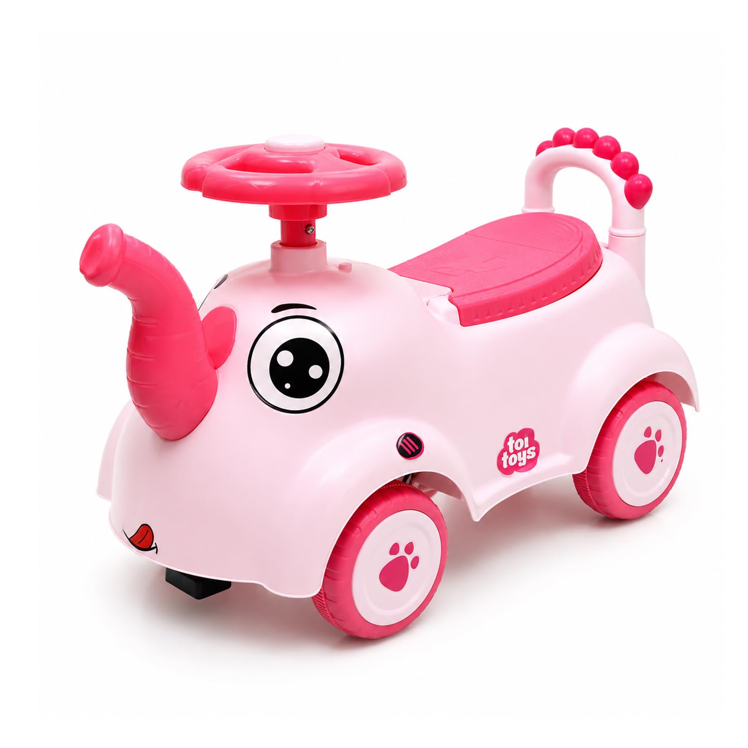 ToiToys Elephant Ride On Toy with Music & Lights for Toddlers/Push Car for Baby Girl & Boy/Foot-to-Floor Vehicle/PP Plastic Walker/Birthday Gift/Indoor Outdoor Fun/Toy car for 1+ Years Baby - Pink-image-19