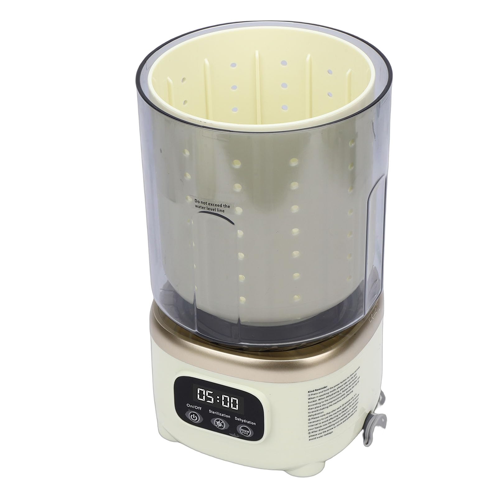 Lavatrice Portatile, Mini Lavatrice per Biancheria Intima da 2 Litri, Lavabiancheria a Centrifuga Ricaricabile Senza Fili per Calzini Viaggi RV Appartamento Hotel Dormitorio (Beige)