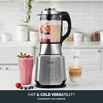 Glass Blenders for Kitchen – Stainless Steel Professional Blender for Smoothies 1500W Motor, Food Processor Combo 9 Adjustable Speeds, 14 Preset Programs, BPA-Free Glass Jar blender, Nut Milk, Soups