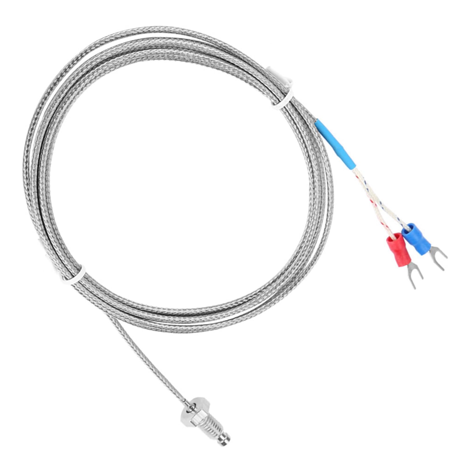 Type K Thermocouple, M6 Screw Fine Thread Type K Thermocouple Temperature Sensor Wire 0 to 400? (2M)