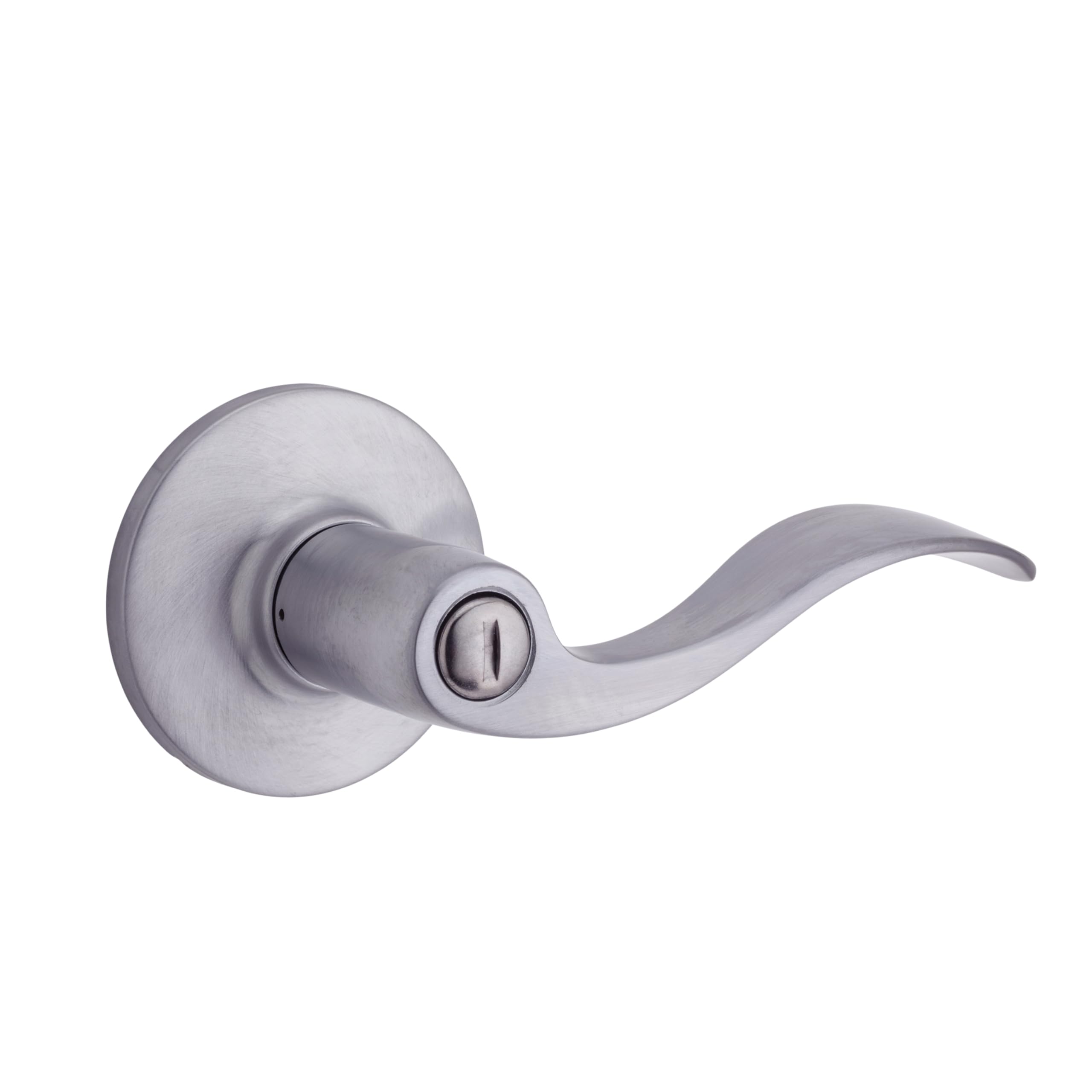 Safe Lock By Kwikset Satin Chrome Safe Lock - Layton Lever, Privacy For Bedroom Or Bathroom, Finish