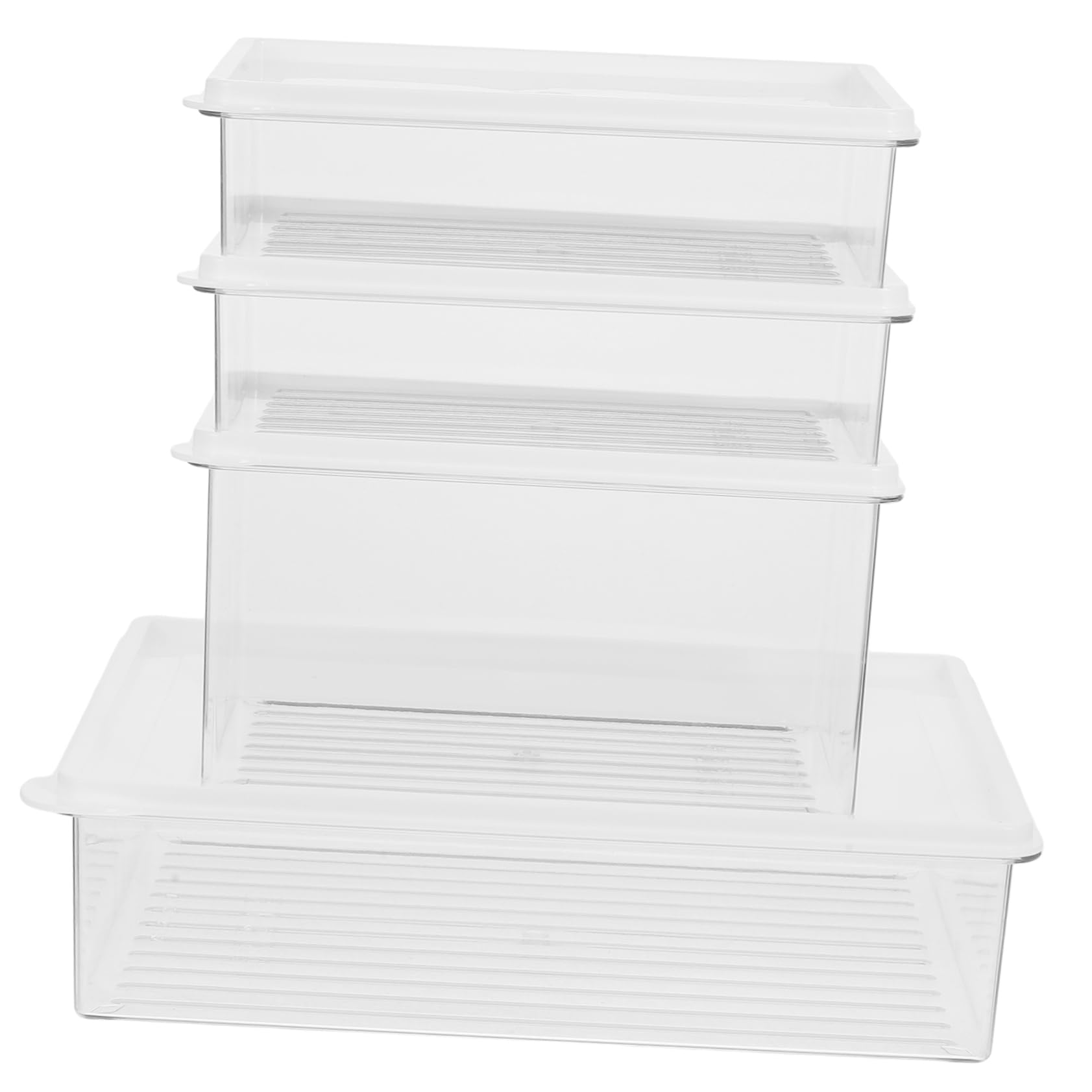Boîte de Rangement Frigo Transparente Pet, 4 Pièces, pour Pain