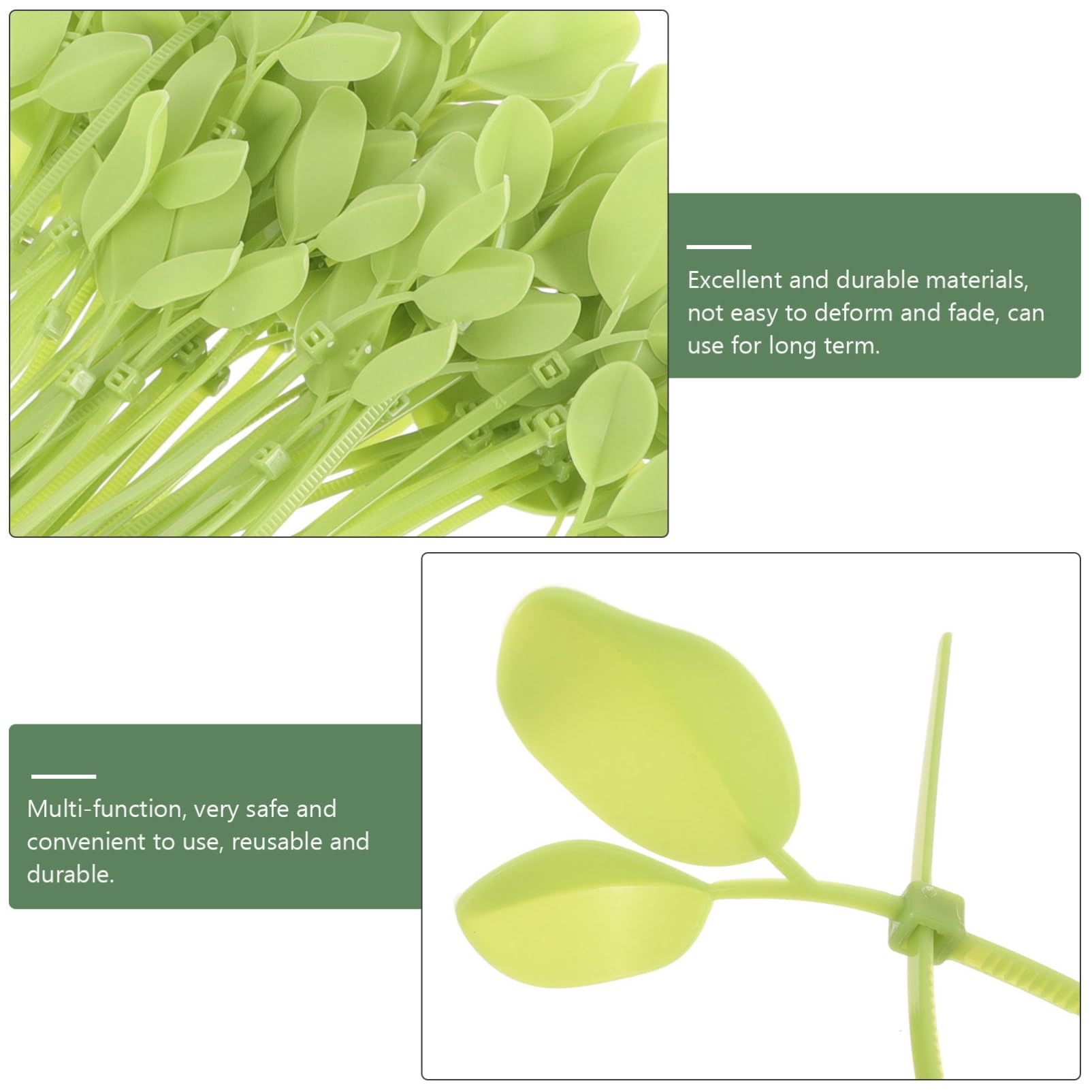 DOITOOL 4 Sätze Simulierte Blattbindung Kabelbinder Für Drähte Mehrzweck-kabelbinder Farbige Cable Tie Reißverschluss Strapazierfähig Plastik Green 100 Stück * 4