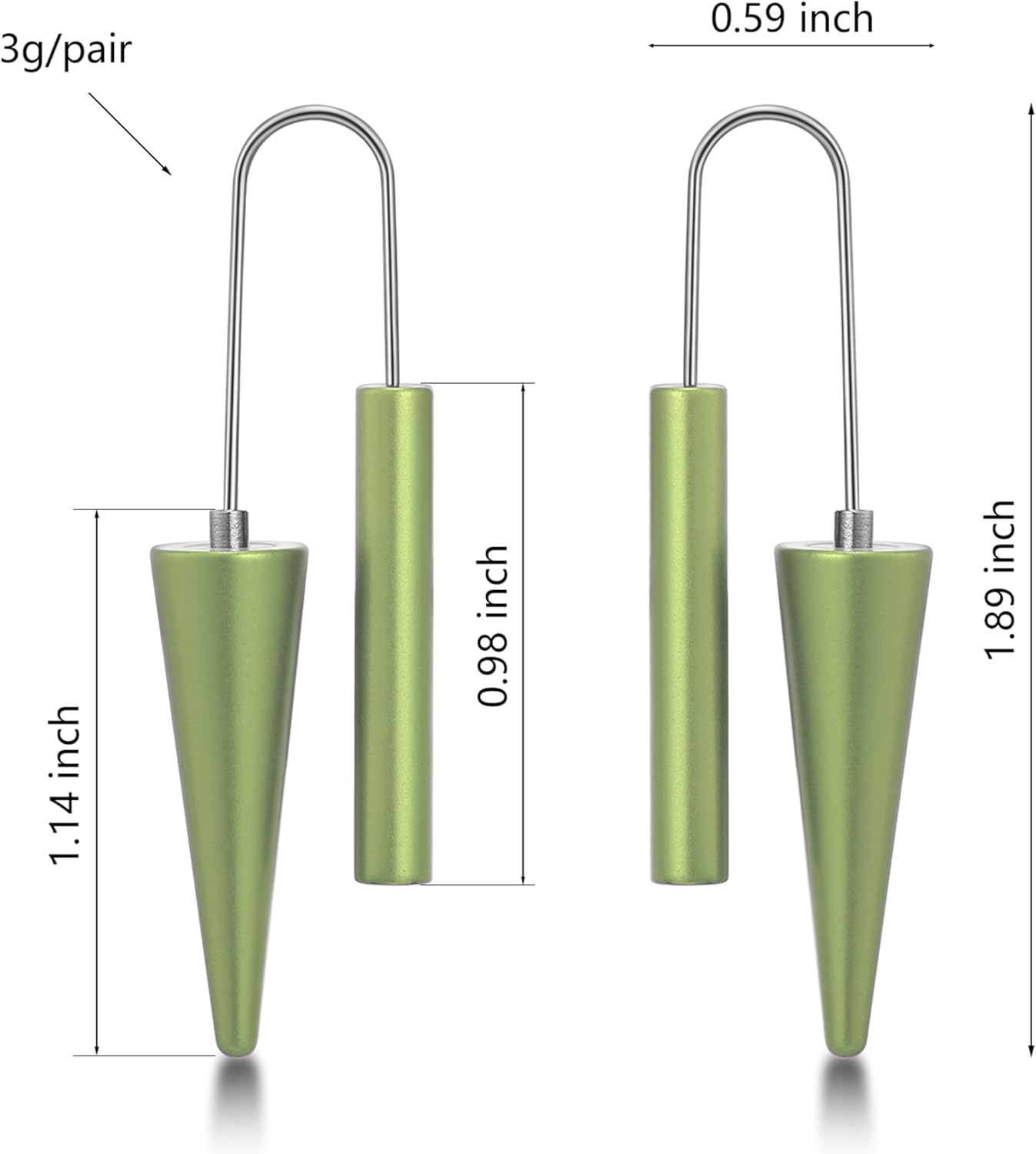 Trendy Dangle Earrings Set for Women, Colorful Aluminum Drop Earrings, 6 Pcs DIY Interchangeable Conical Beads, Lightweight Titanium Ear Hooks, Hypoallergenic and Not Easy To Fade - Image 5