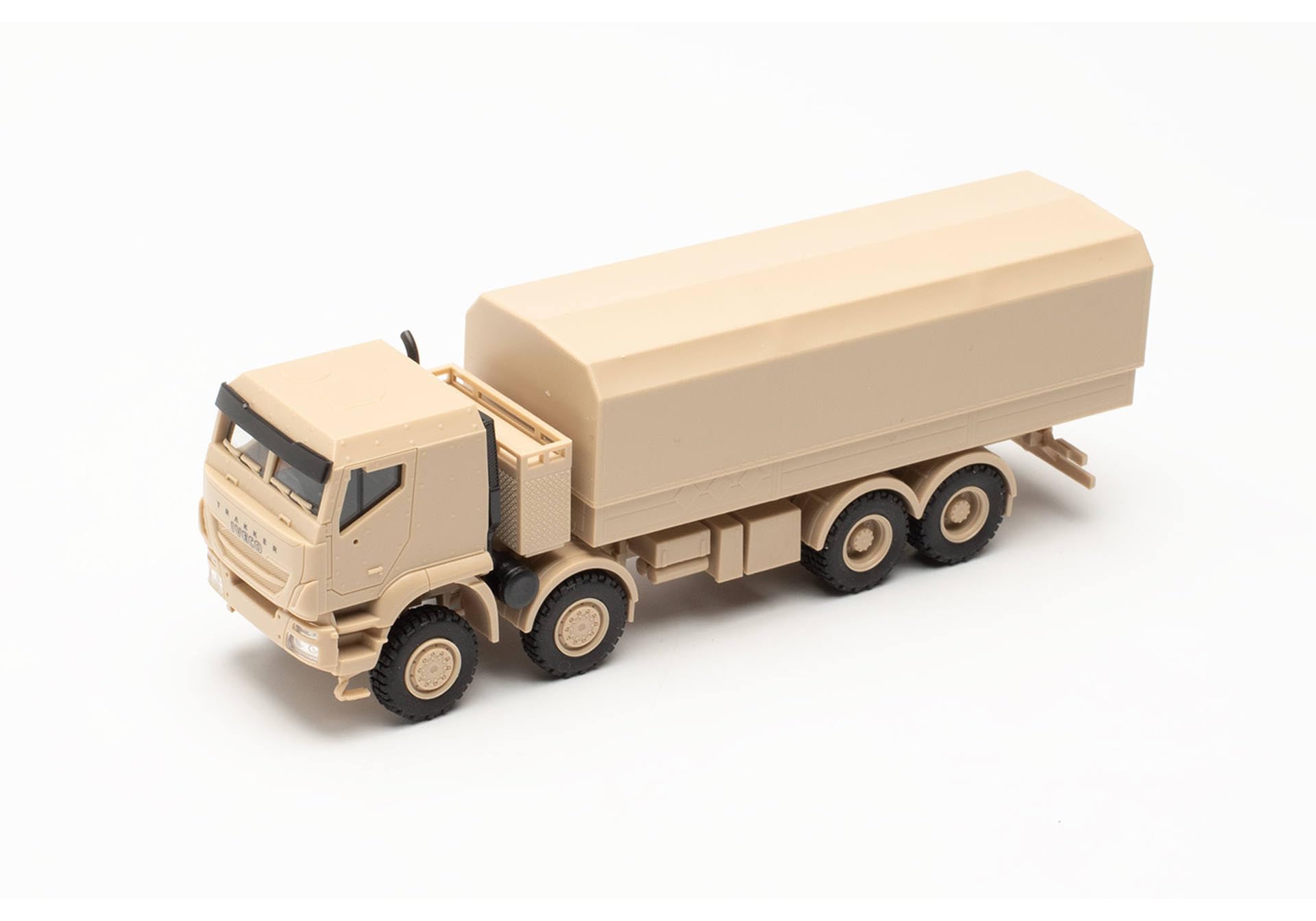 herpa truck model Iveco Trakker 8x8 protected flatbed truck, on a scale of 1:87, plastic miniature, made in Germany - Image 3