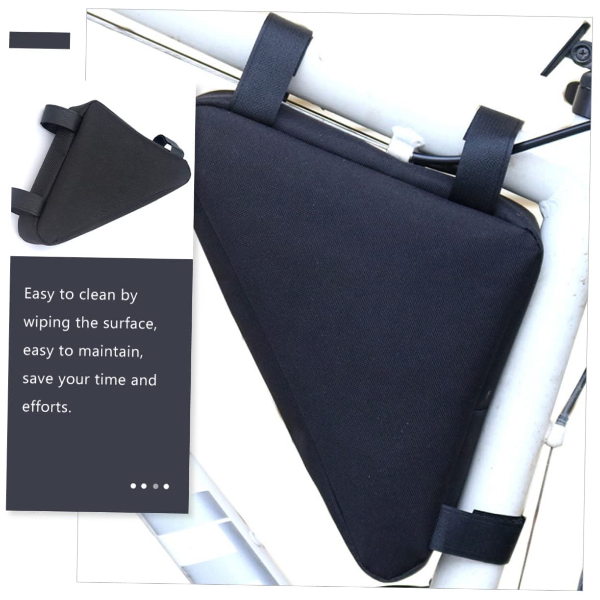 INOOMP Convenient Bike Frame Bag for Bicycles Portable Storage Accessory for Safe Cycling Easy Installation Simple Design Protects Belongings From Scratches and Collisions