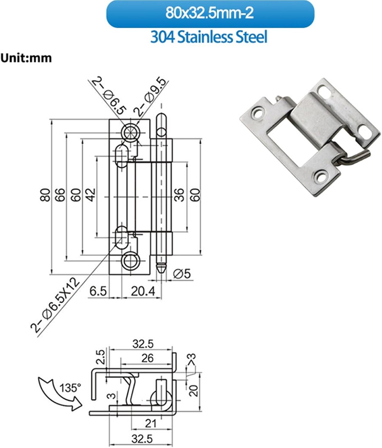 Industrial Machinery Equipment Cabinets Chassis Bending Hidden Fixed Pins Hinges 1Pcs(80x32.5mm-2)