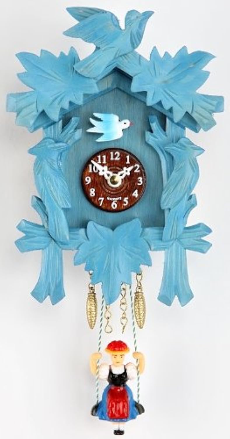 Trenkle Kuckulino Black Forest Clockwith quartz movement and cuckoo chime, blue TU 2002 SQ blau