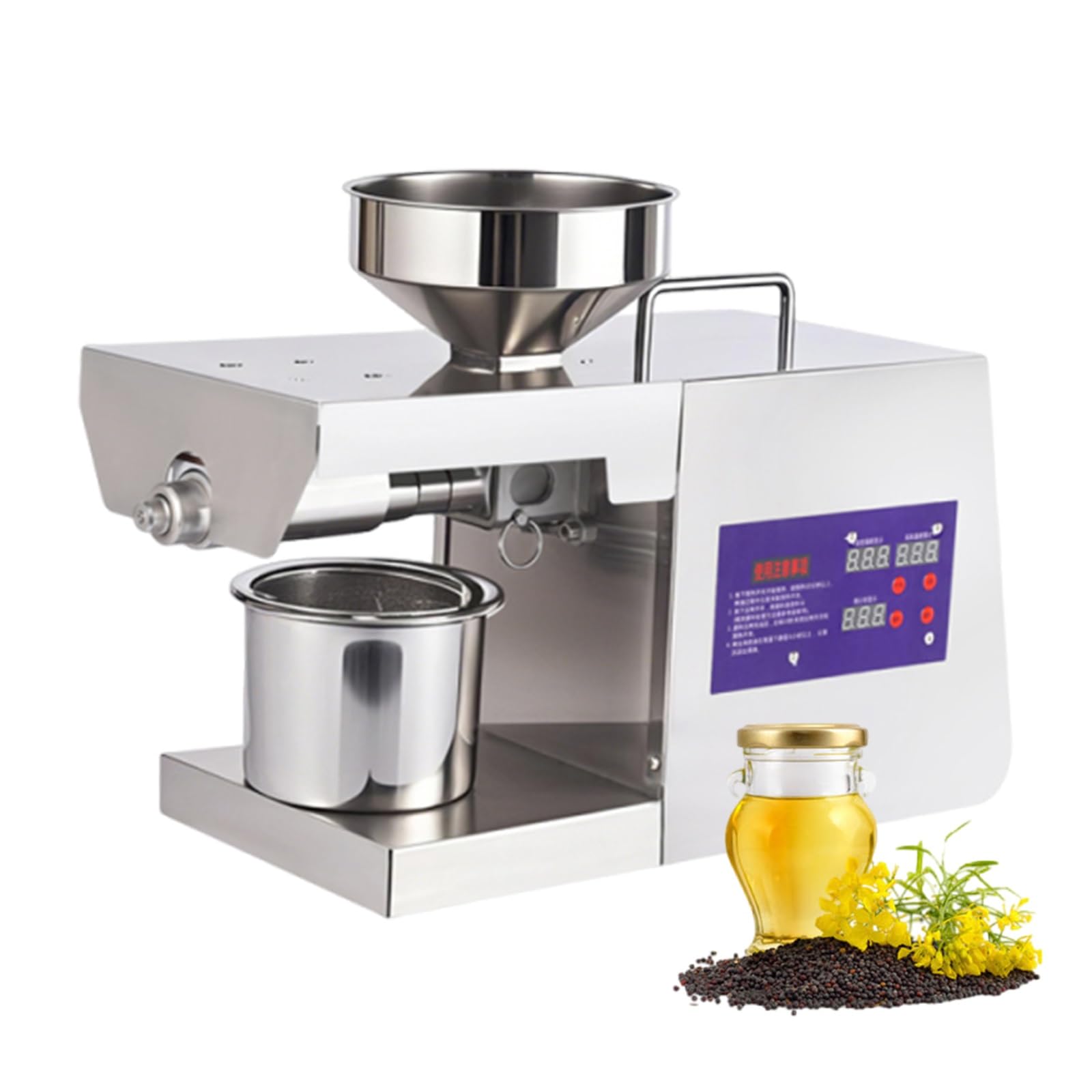 Prensa de aceite de acero inoxidable automática extractor potente 2000W