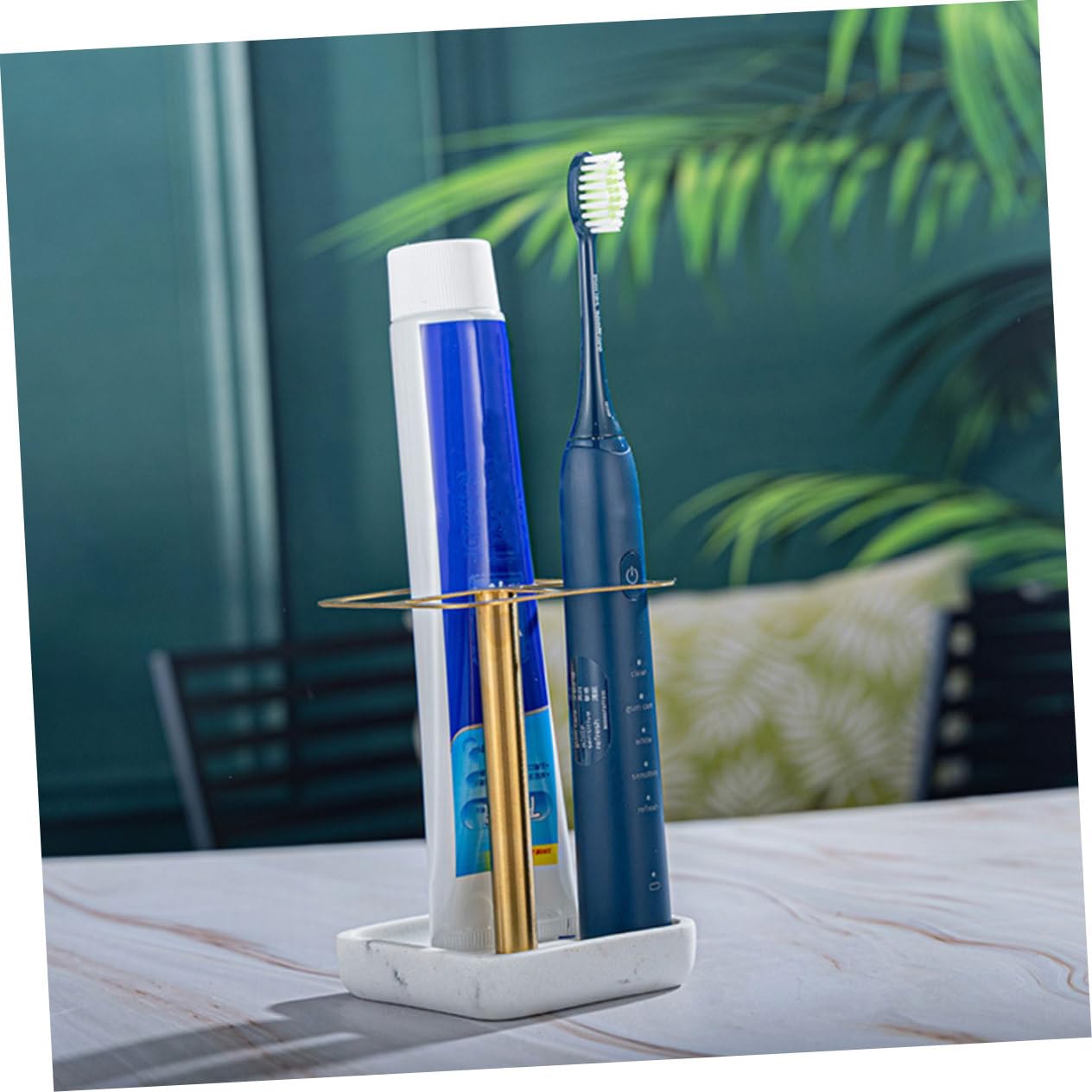 2pezzi Portaspazzolino Inossidabile Base Per Spazzolino e Dentifricio Organizer Per Accessori Design e Facile