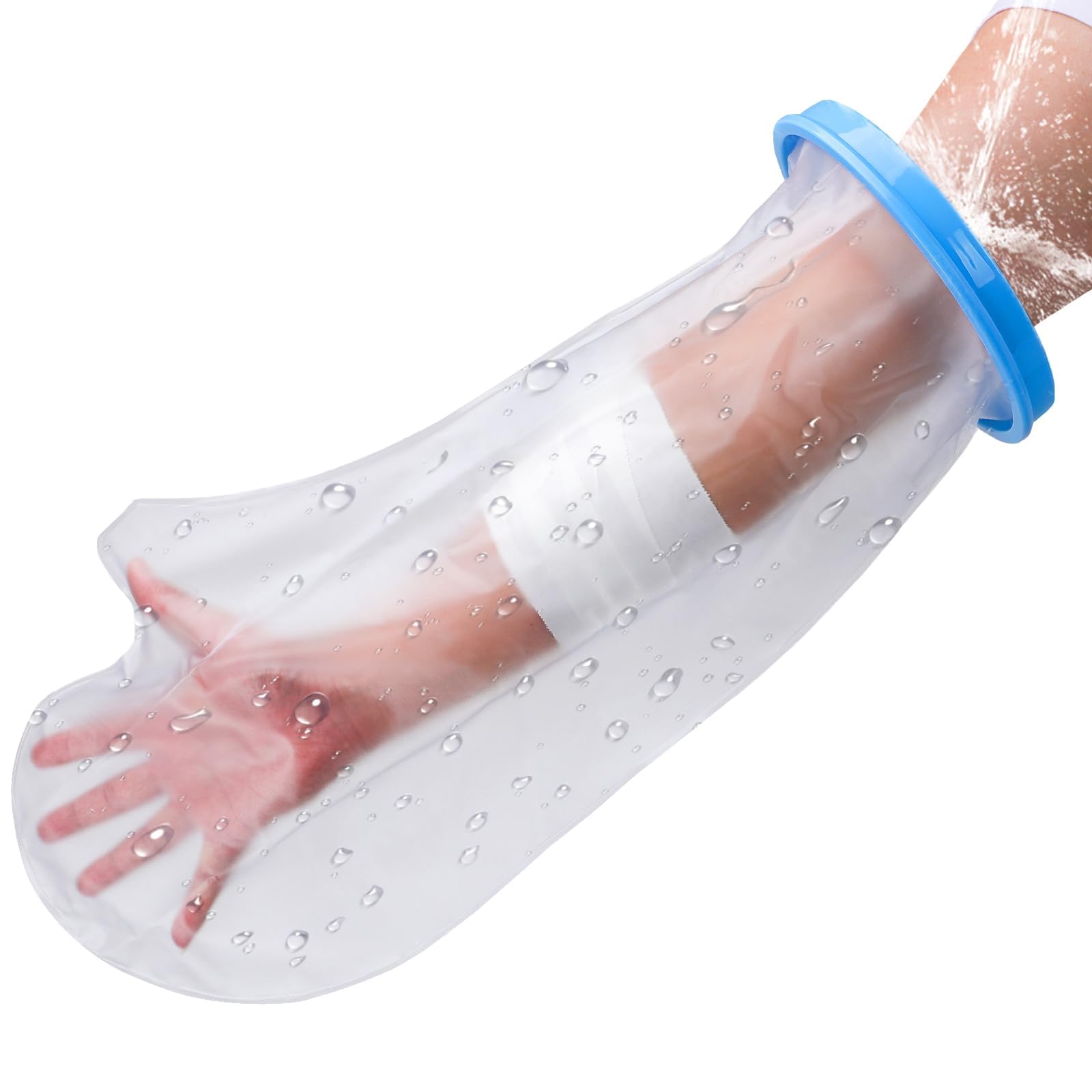 WWasserdichte Handgussabdeckungen für die Dusche und Badewanne, wasserdichter Handgelenkschutz für Erwachsene, Wiederverwendbare Tasche für Wundverbände (2 Stück)