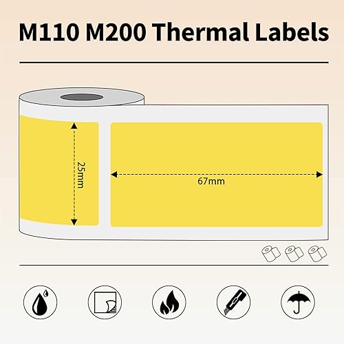 Miniatura 6 de Etiquetas térmicas M110 de 1 x 2.63 pulgadas, compatibles con Phomemo M100M110M220M221M150M160, M250M260, papel adhesivo térmico impermeable para